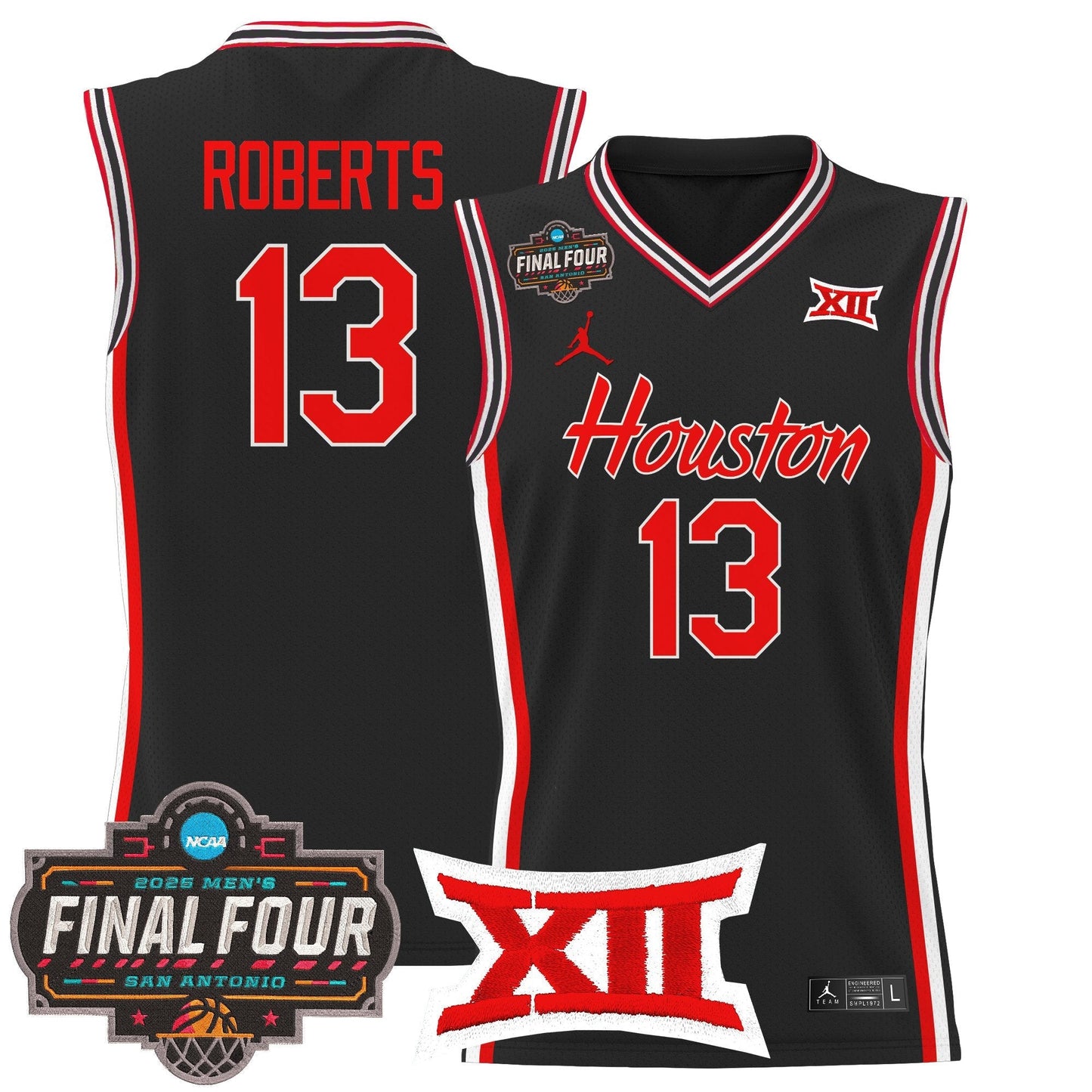 Men's Houston Cougars 2025 Final Four Patch Basketball Jersey - All Stitched