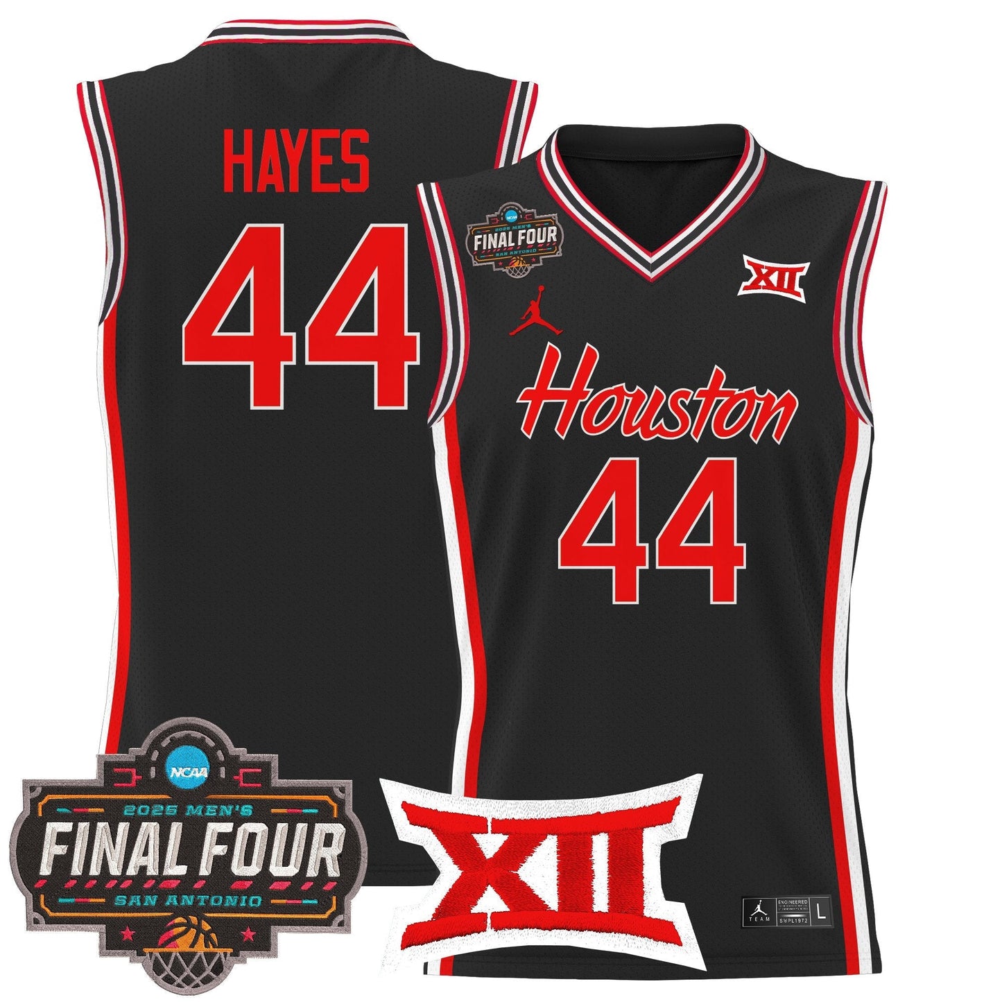 Men's Houston Cougars 2025 Final Four Patch Basketball Jersey - All Stitched
