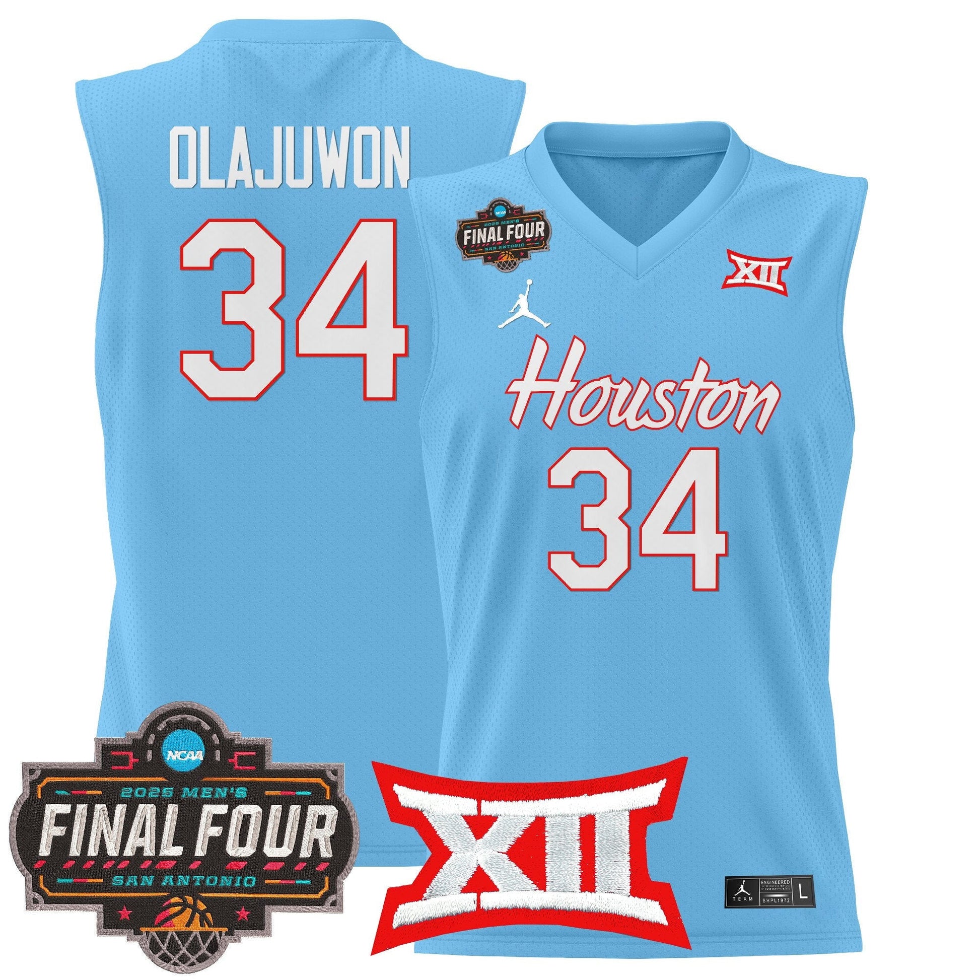 Men's Houston Cougars 2025 Final Four Patch Basketball Jersey - All Stitched