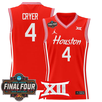 Men's Houston Cougars 2025 Final Four Patch Basketball Jersey - All Stitched