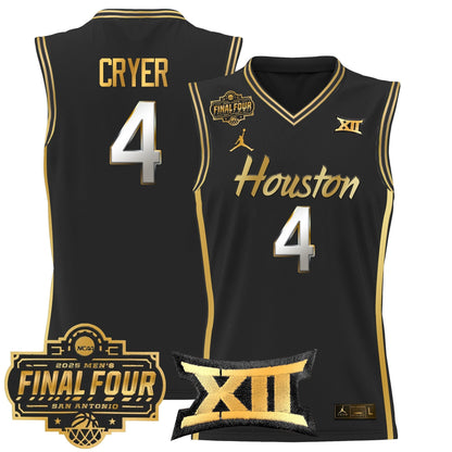 Men's Houston Cougars 2025 Final Four Patch Basketball Jersey - All Stitched