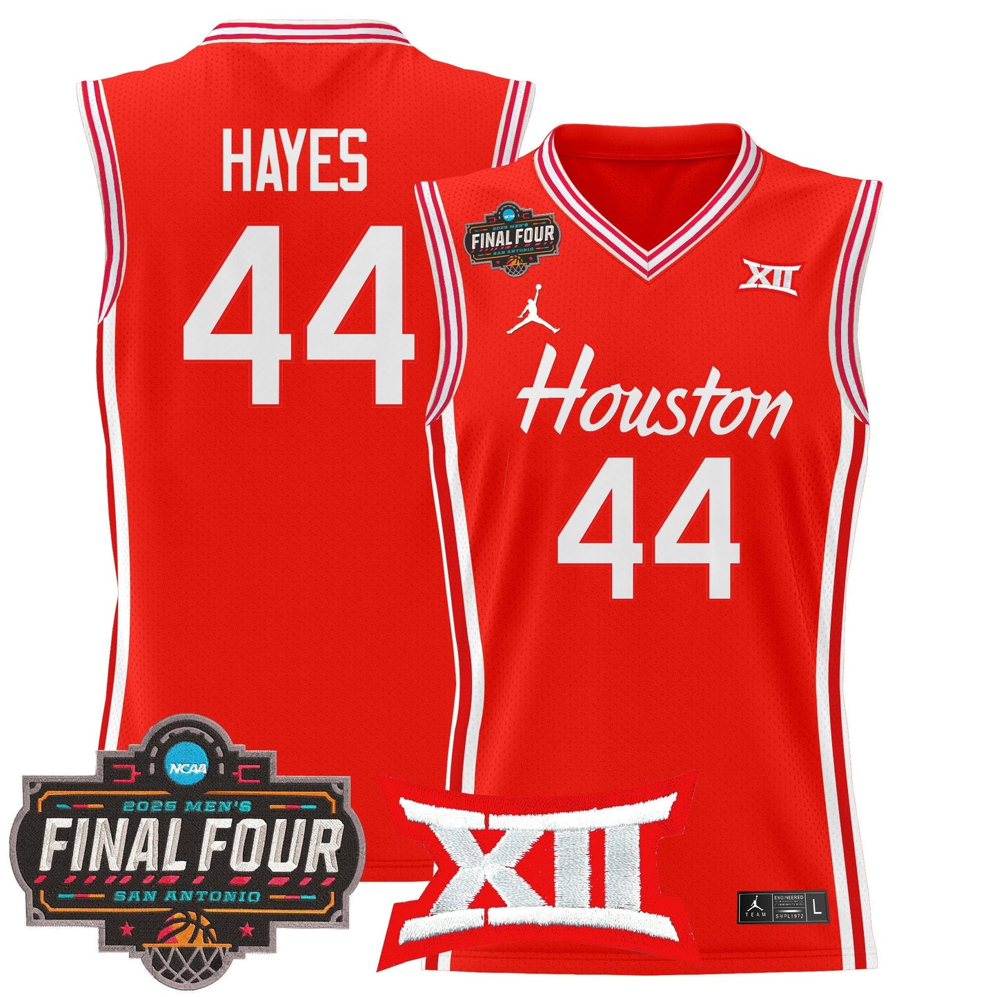 Men's Houston Cougars 2025 Final Four Patch Basketball Jersey - All Stitched