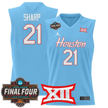 Men's Houston Cougars 2025 Final Four Patch Basketball Jersey - All Stitched