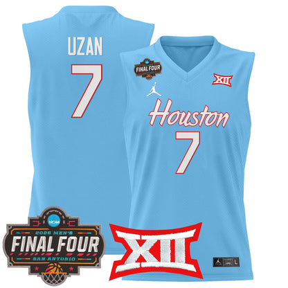 Men's Houston Cougars 2025 Final Four Patch Basketball Jersey - All Stitched