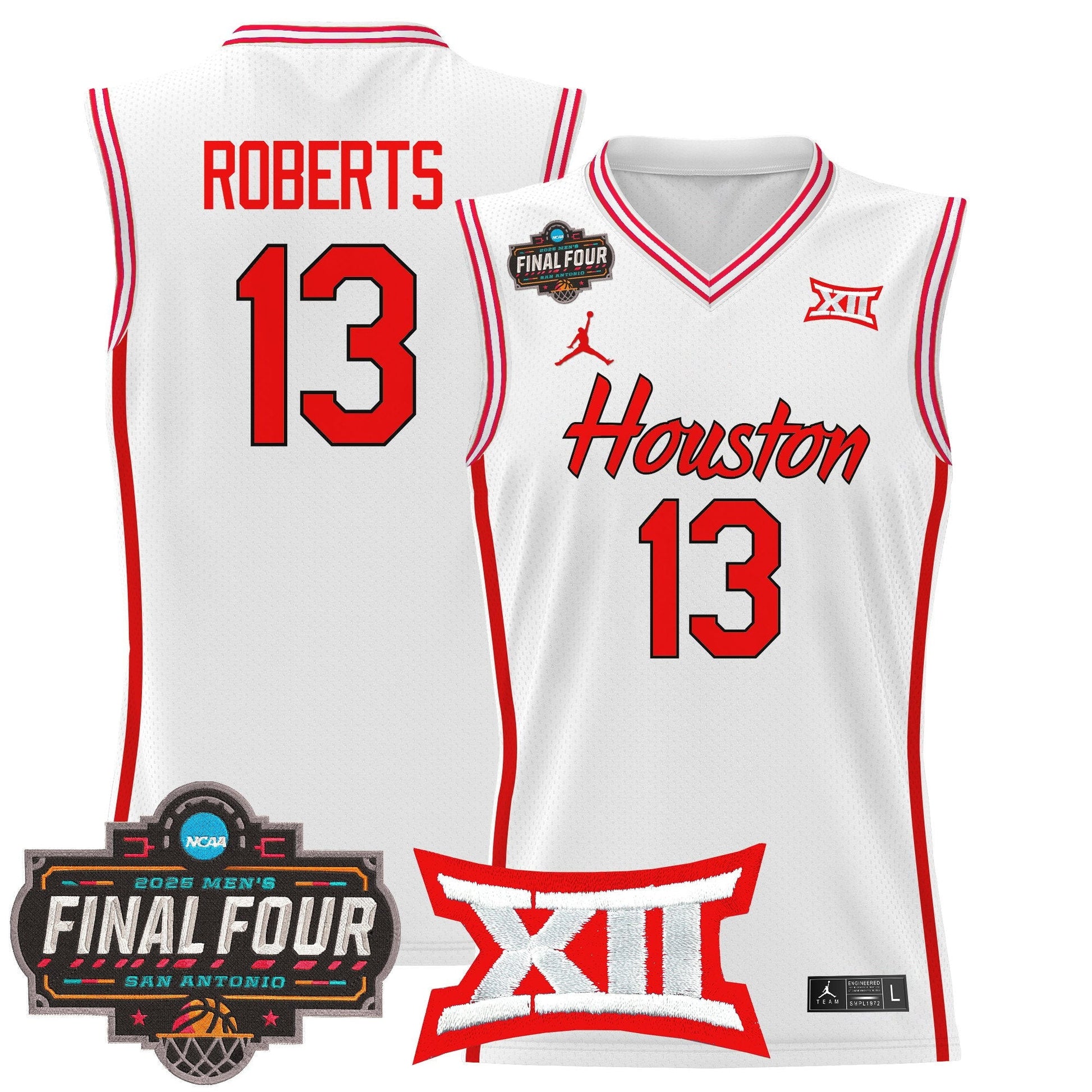 Men's Houston Cougars 2025 Final Four Patch Basketball Jersey - All Stitched
