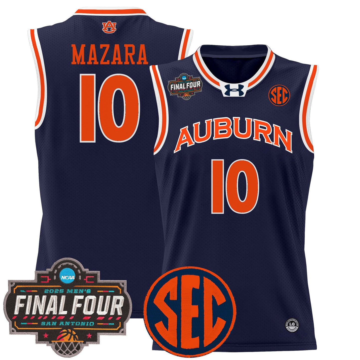 Men's Auburn Tigers 2025 Final Four Patch Lightweight Basketball Jersey - All Stitched