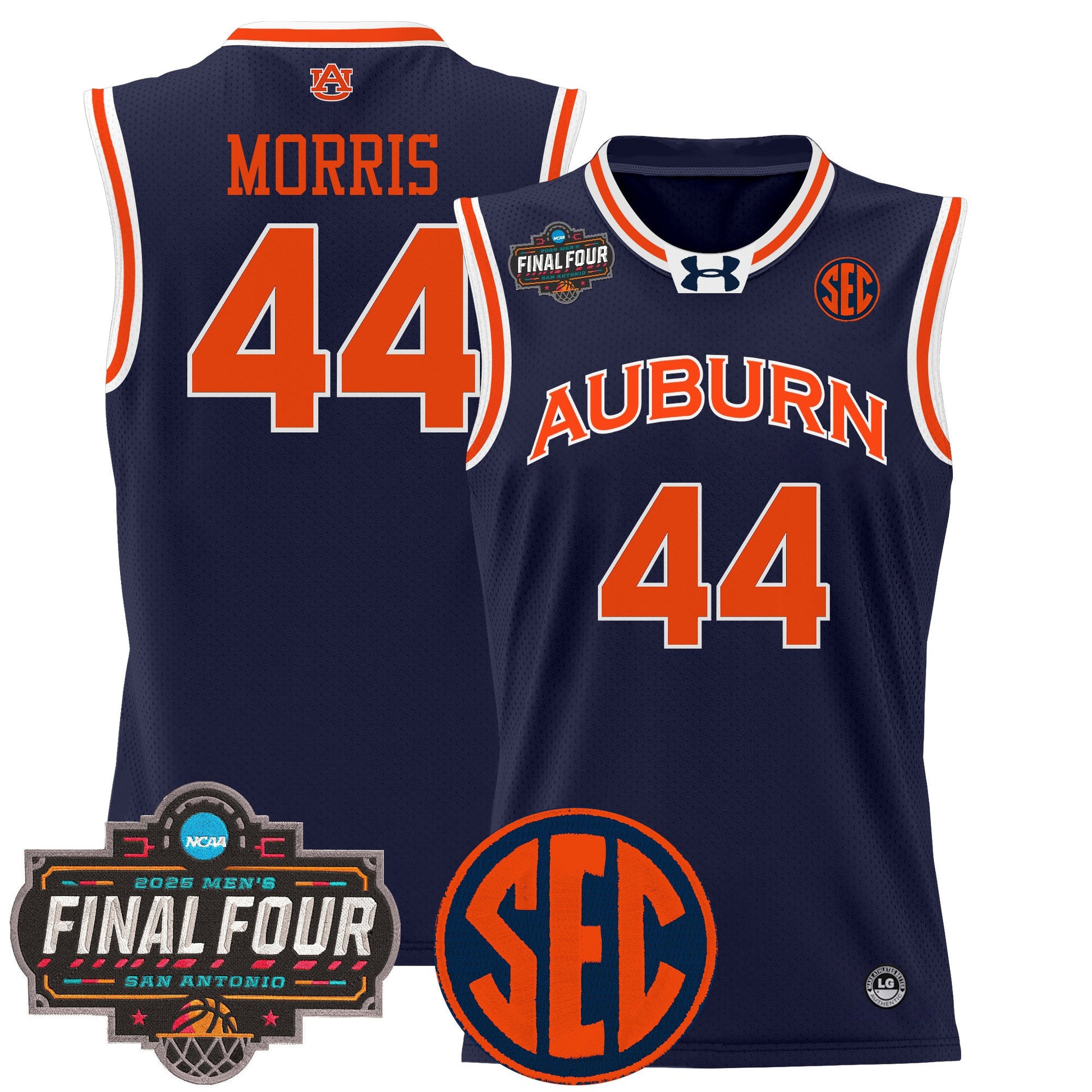 Men's Auburn Tigers 2025 Final Four Patch Lightweight Basketball Jersey - All Stitched