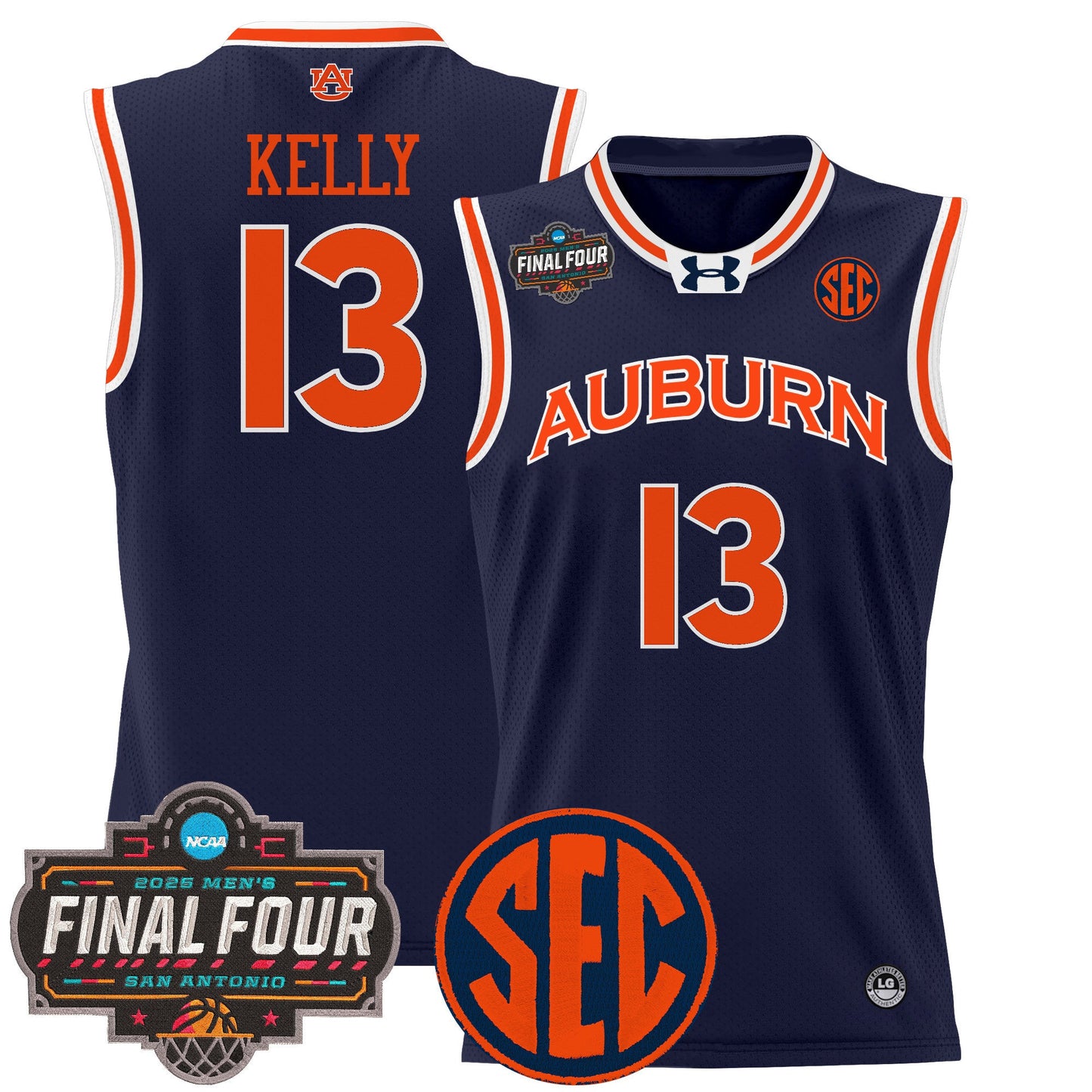 Men's Auburn Tigers 2025 Final Four Patch Lightweight Basketball Jersey - All Stitched