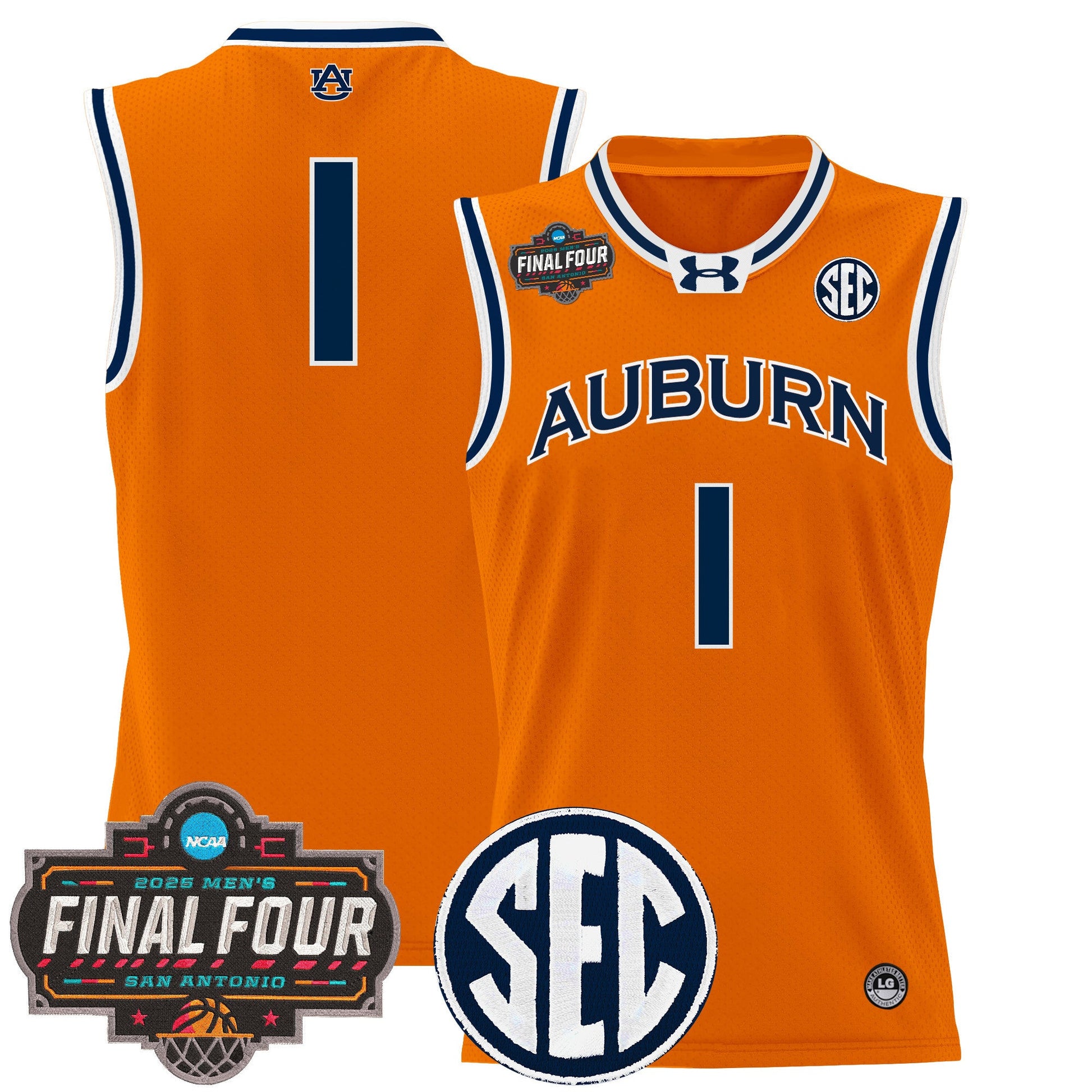Men's Auburn Tigers 2025 Final Four Patch Lightweight Basketball Jersey - All Stitched
