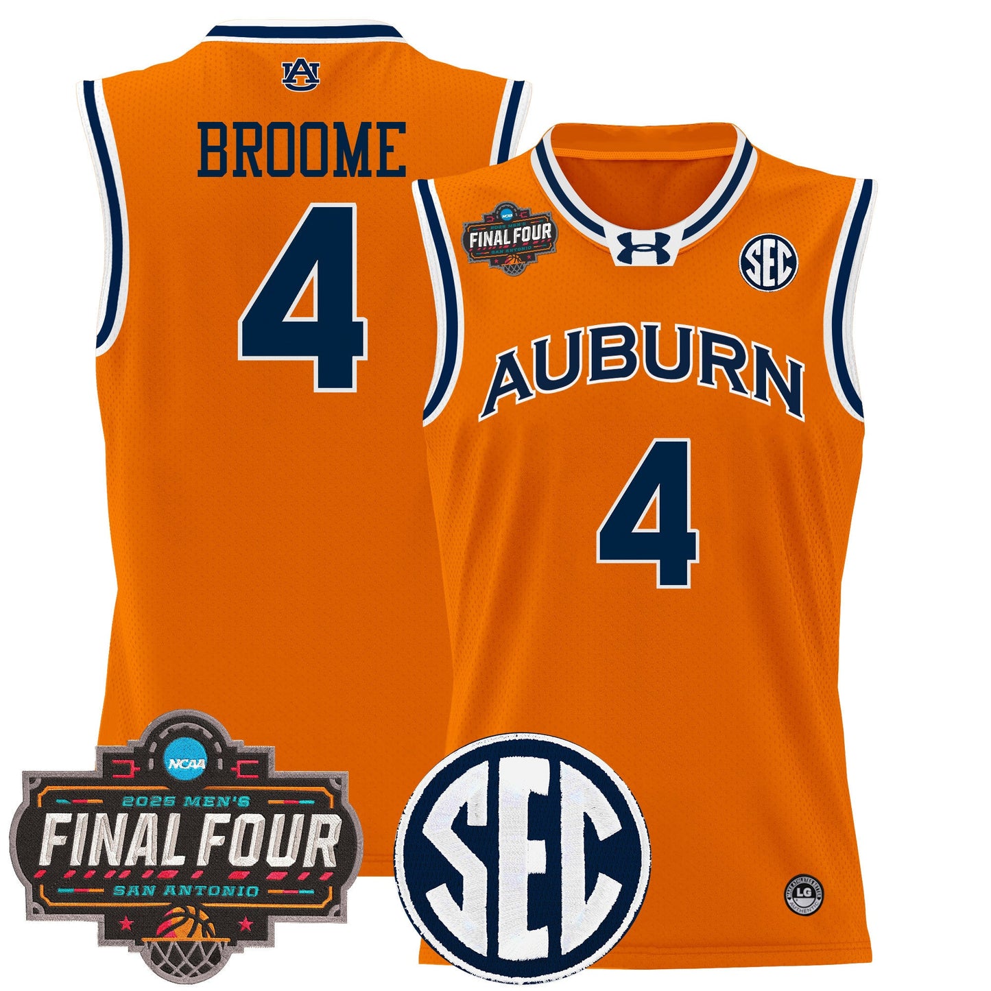 Men's Auburn Tigers 2025 Final Four Patch Lightweight Basketball Jersey - All Stitched