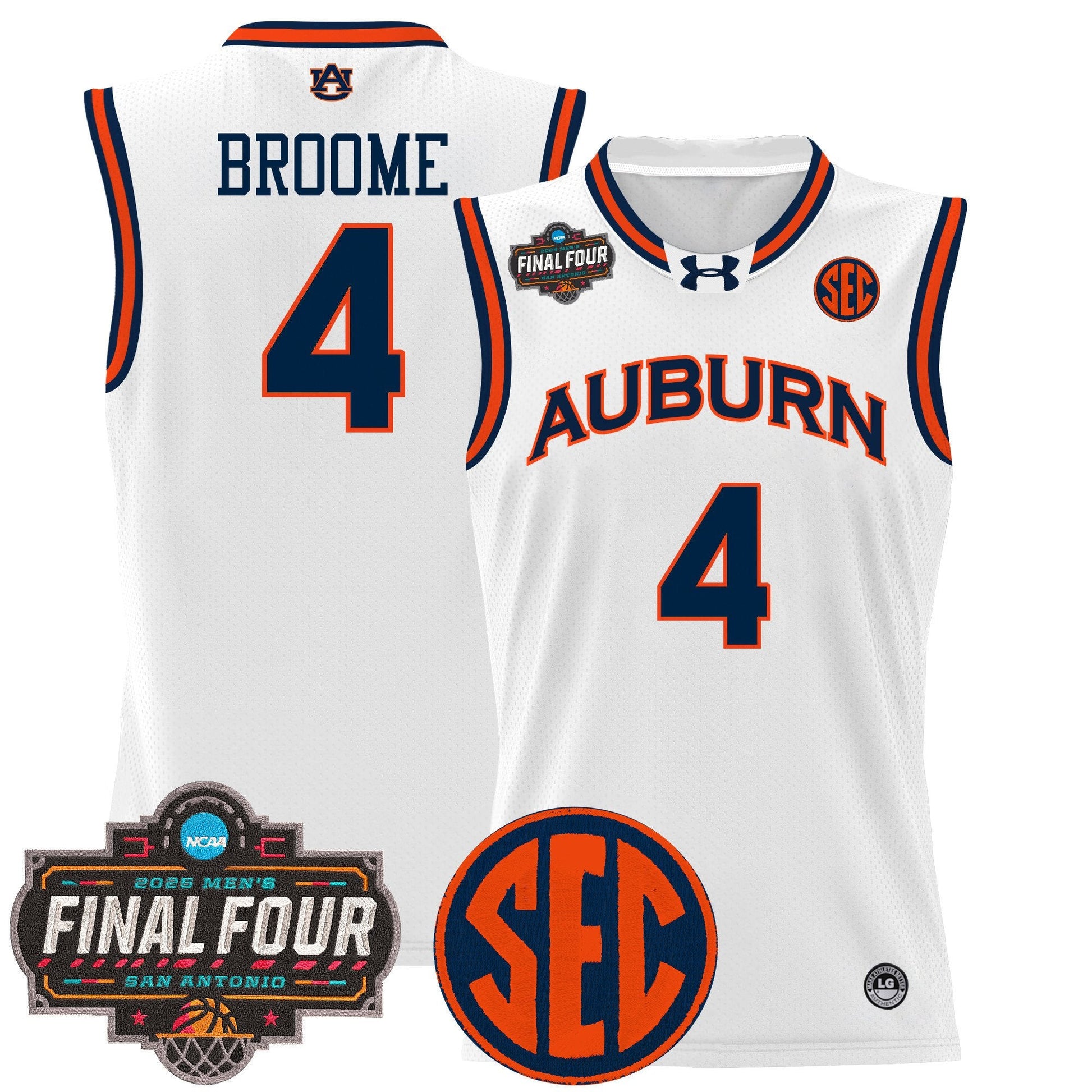 Men's Auburn Tigers 2025 Final Four Patch Lightweight Basketball Jersey - All Stitched