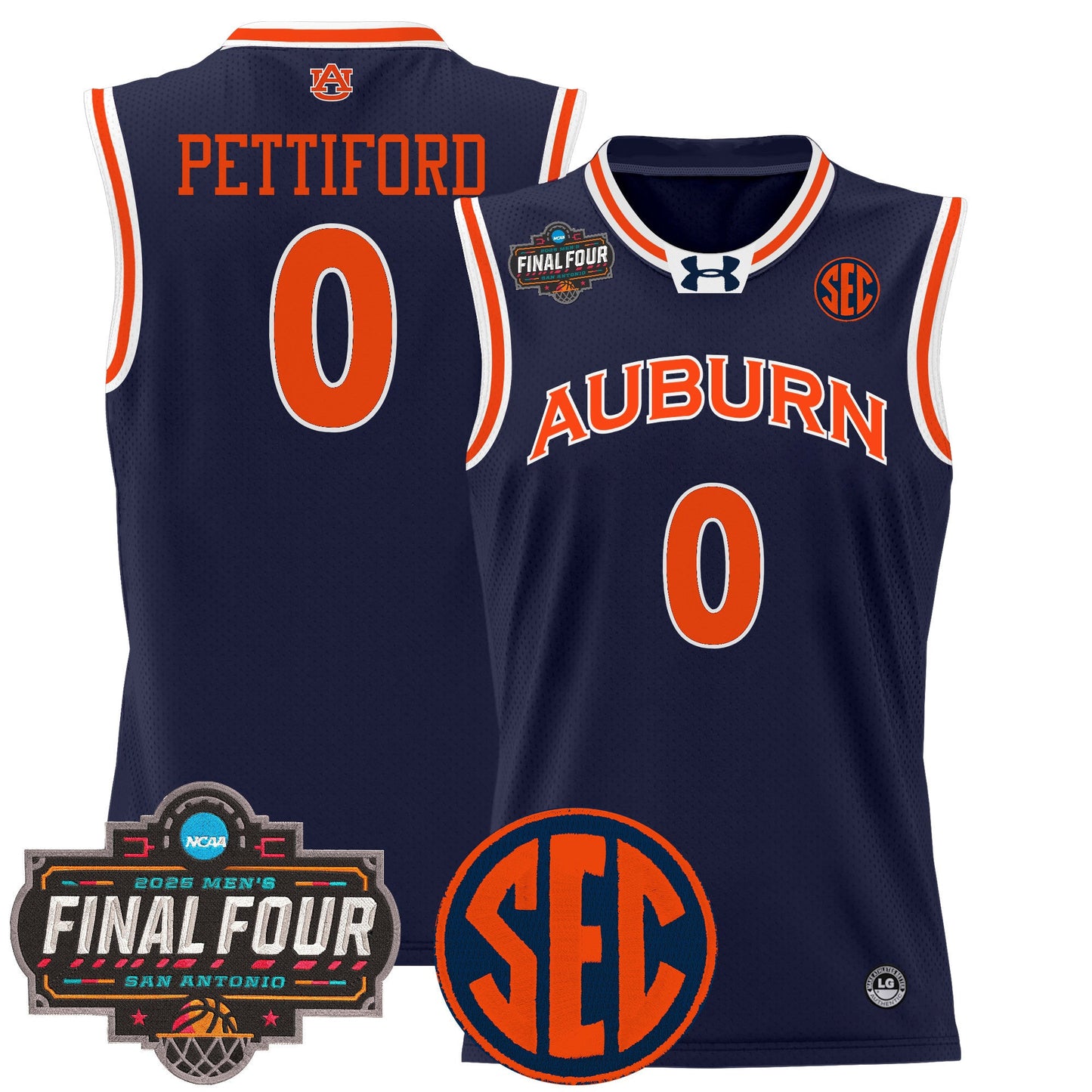 Men's Auburn Tigers 2025 Final Four Patch Lightweight Basketball Jersey - All Stitched
