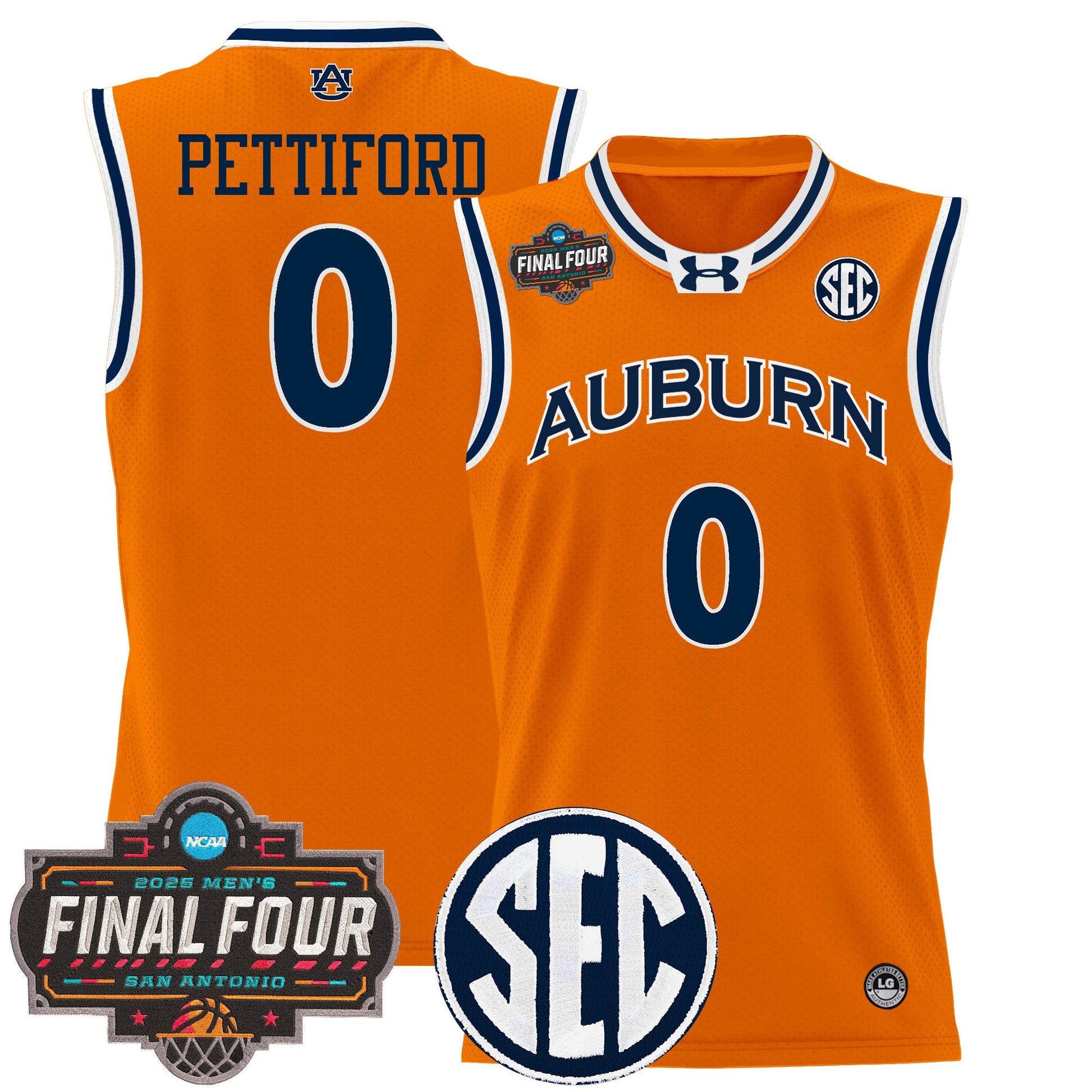 Men's Auburn Tigers 2025 Final Four Patch Lightweight Basketball Jersey - All Stitched