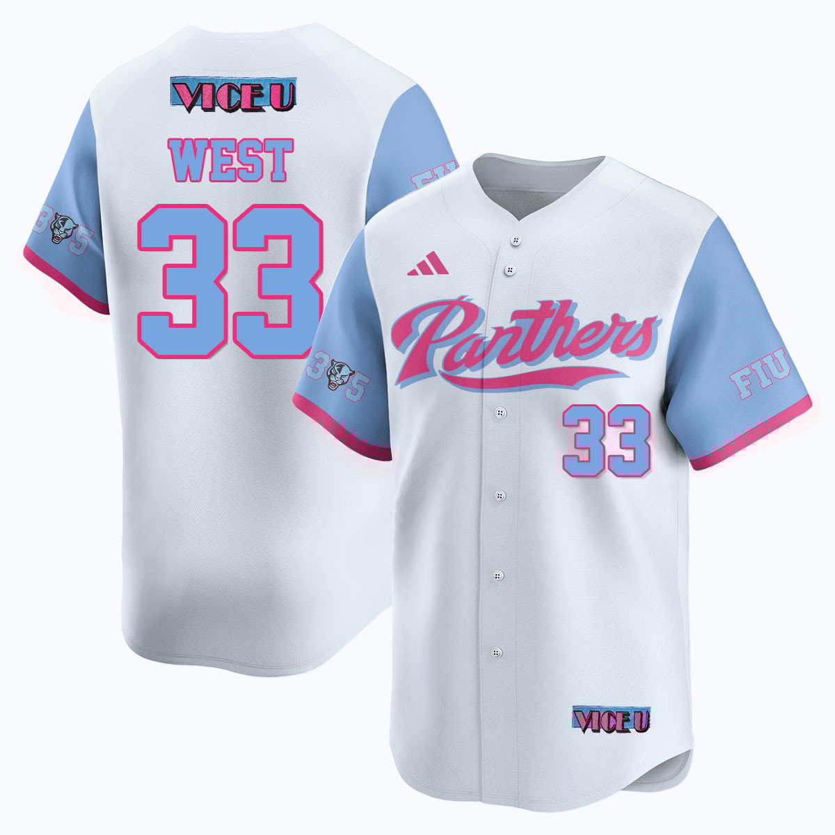 Men's FIU Baseball 2025 'Vice U' Jersey - All Stitched