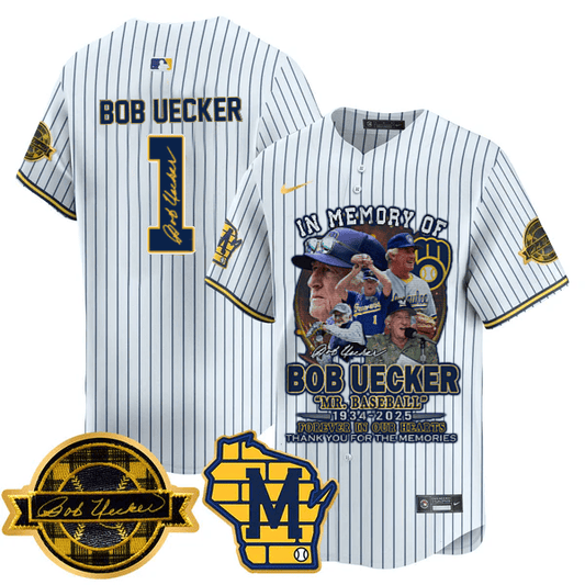 Milwaukee Brewers 2025 Limited In Memory of Bob Uecker Jersey - Bob Uecker Patch