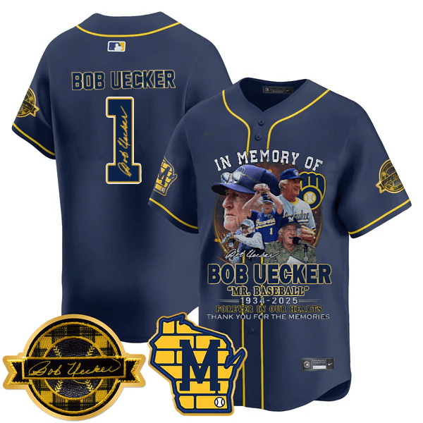 Milwaukee Brewers 2025 Limited In Memory of Bob Uecker Jersey - Bob Uecker Patch