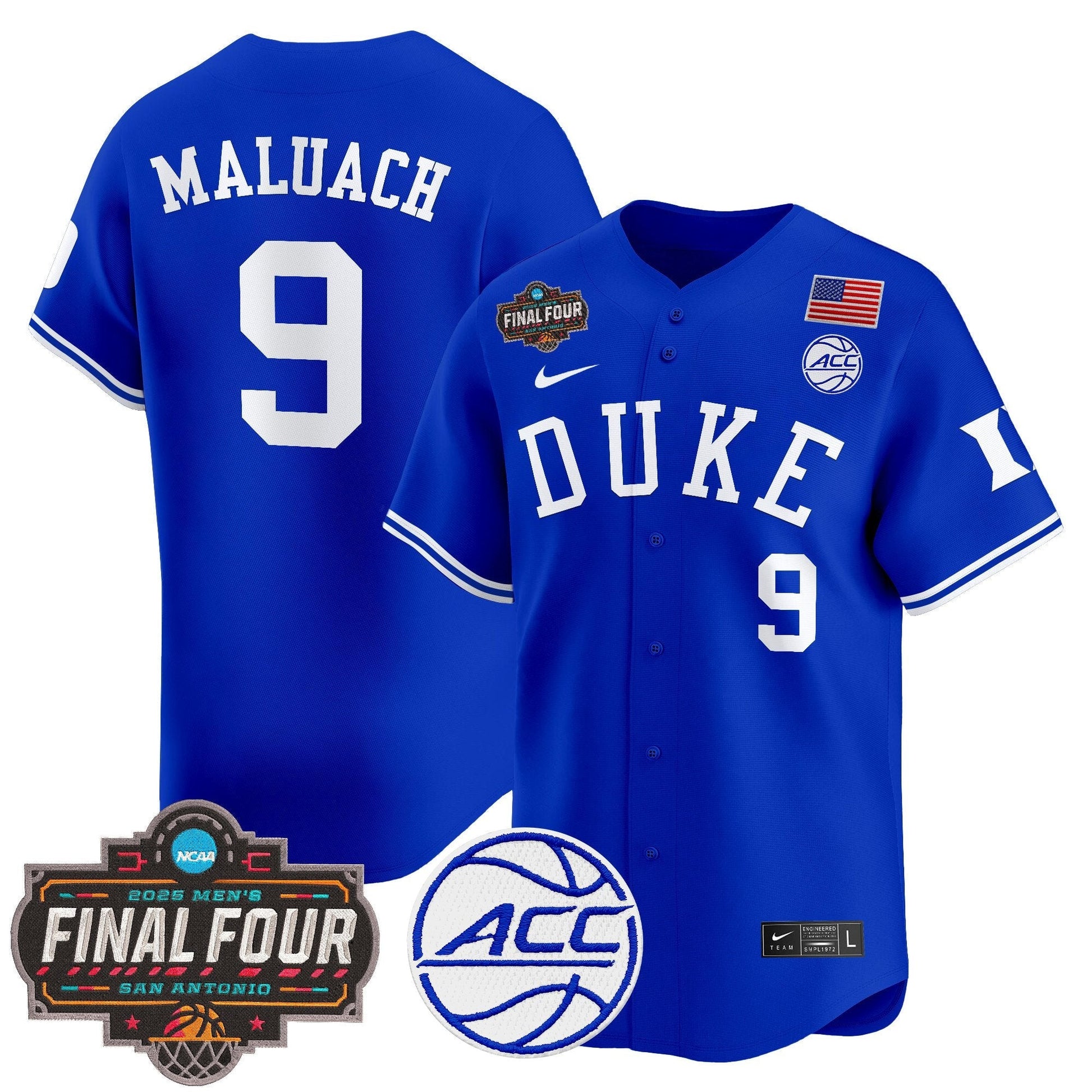 Men's Duke Blue Devils 2025 Final Four Patch Vapor Baseball Jersey - All Stitched
