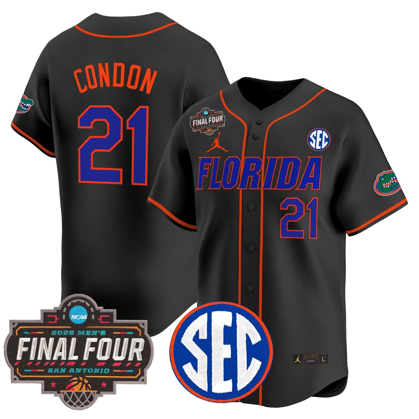 Men's Florida Gators 2025 Final Four Patch Vapor Baseball Jersey - All Stitched