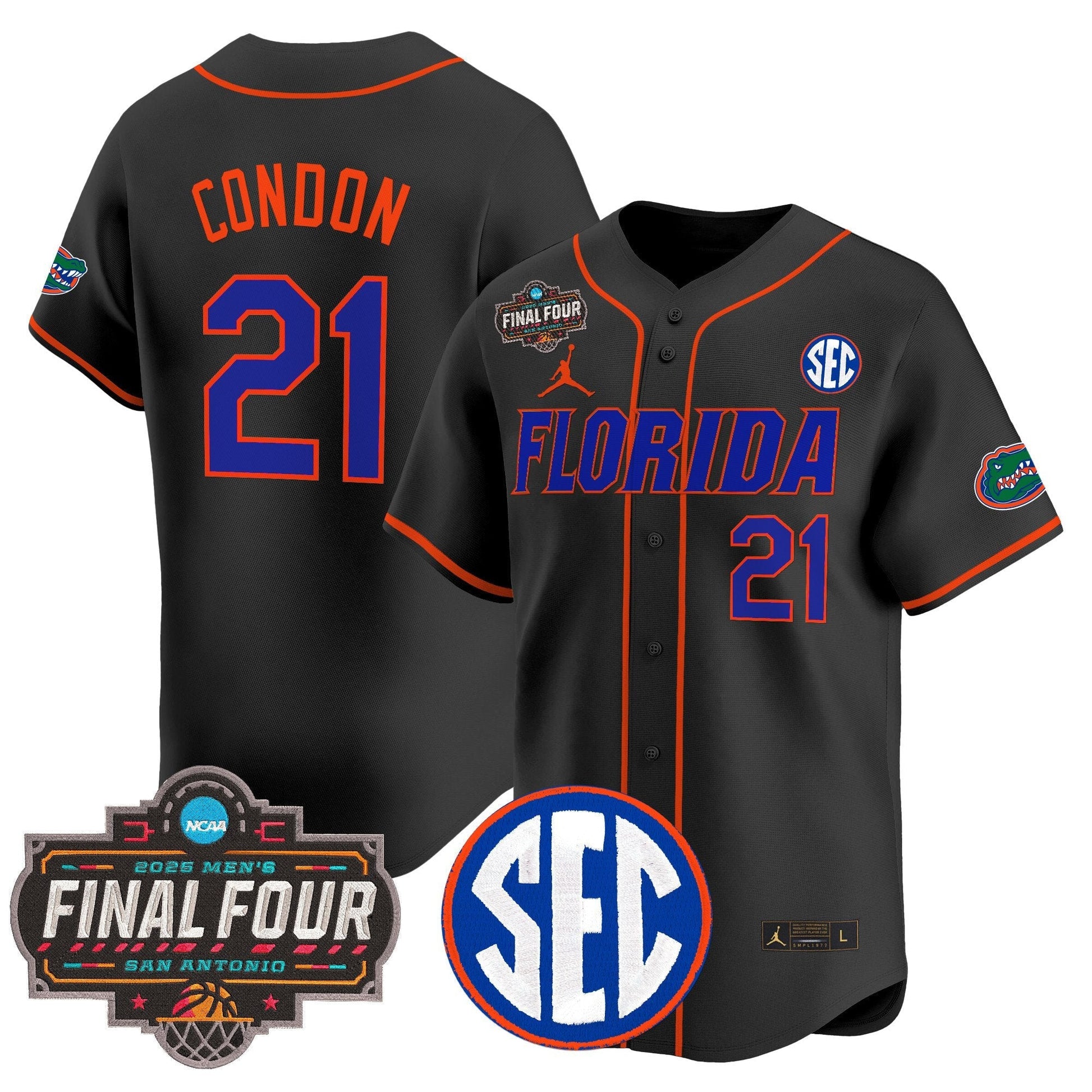 Men's Florida Gators 2025 Final Four Patch Vapor Baseball Jersey - All Stitched