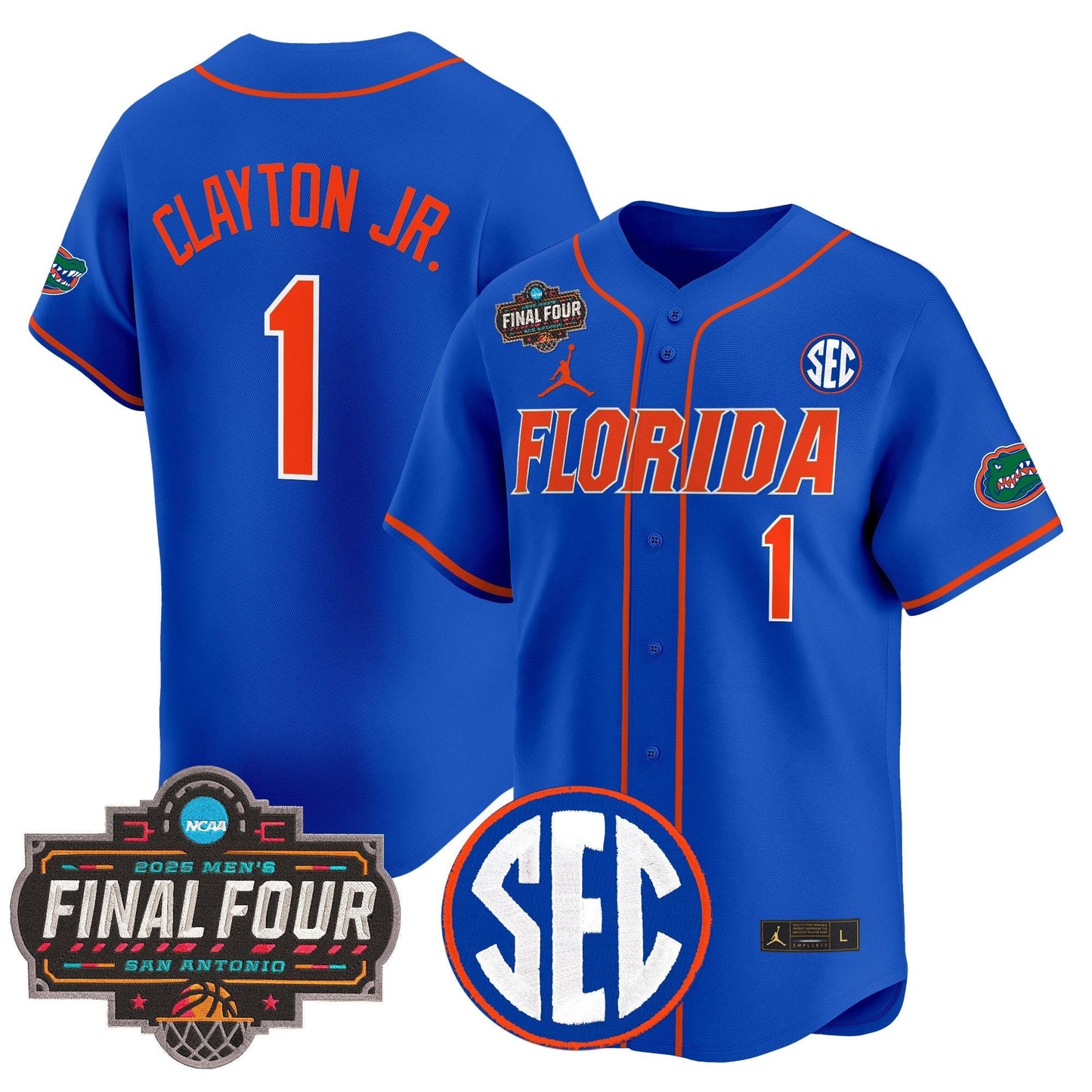 Men's Florida Gators 2025 Final Four Patch Vapor Baseball Jersey - All Stitched