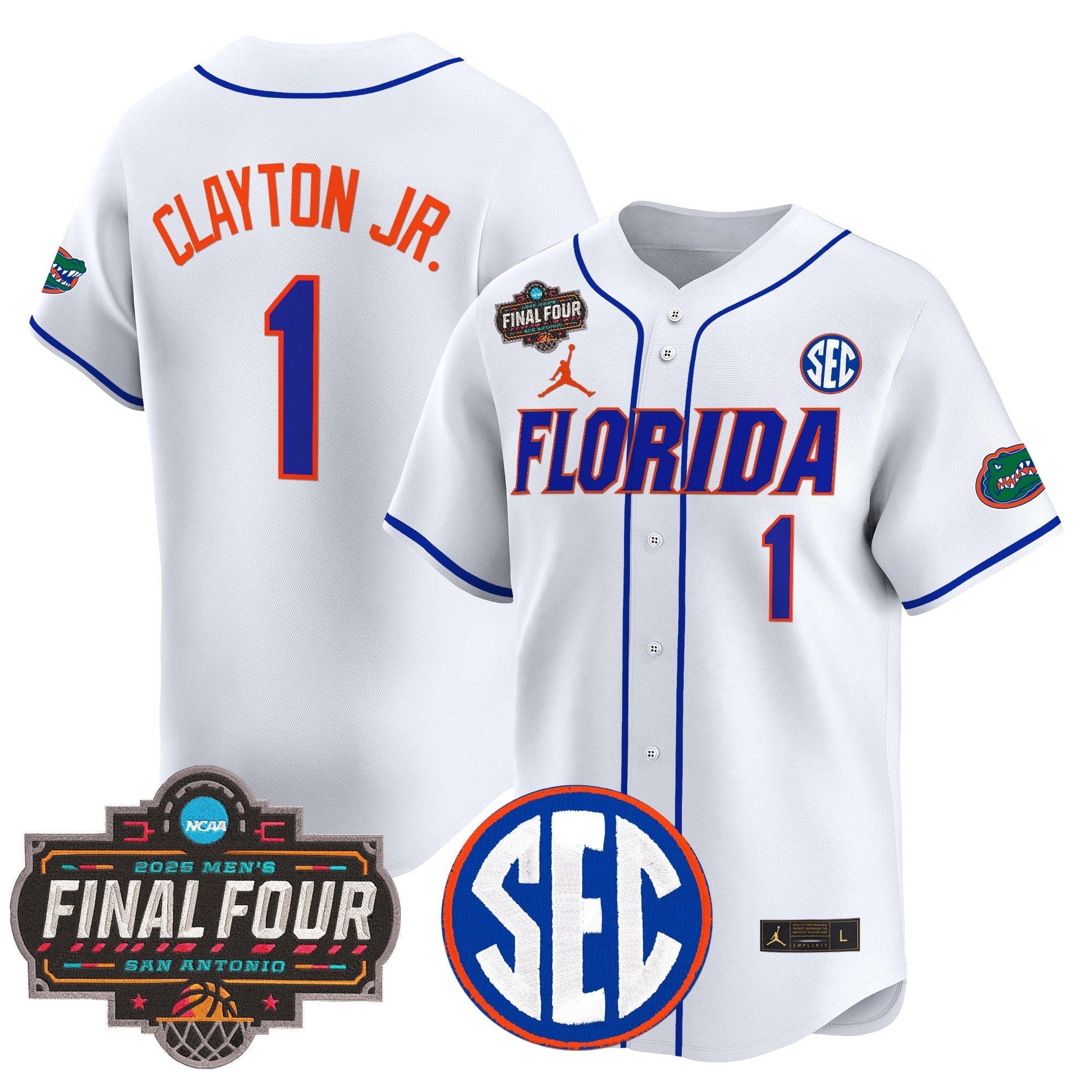 Men's Florida Gators 2025 Final Four Patch Vapor Baseball Jersey - All Stitched