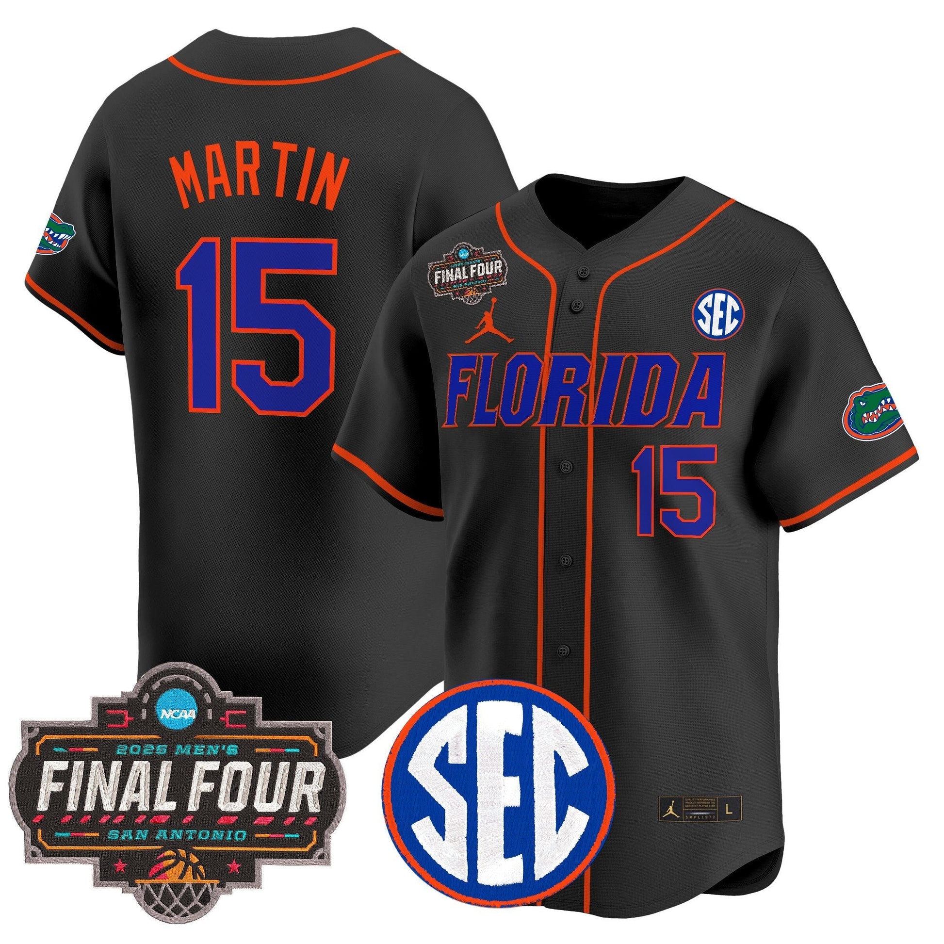 Men's Florida Gators 2025 Final Four Patch Vapor Baseball Jersey - All Stitched