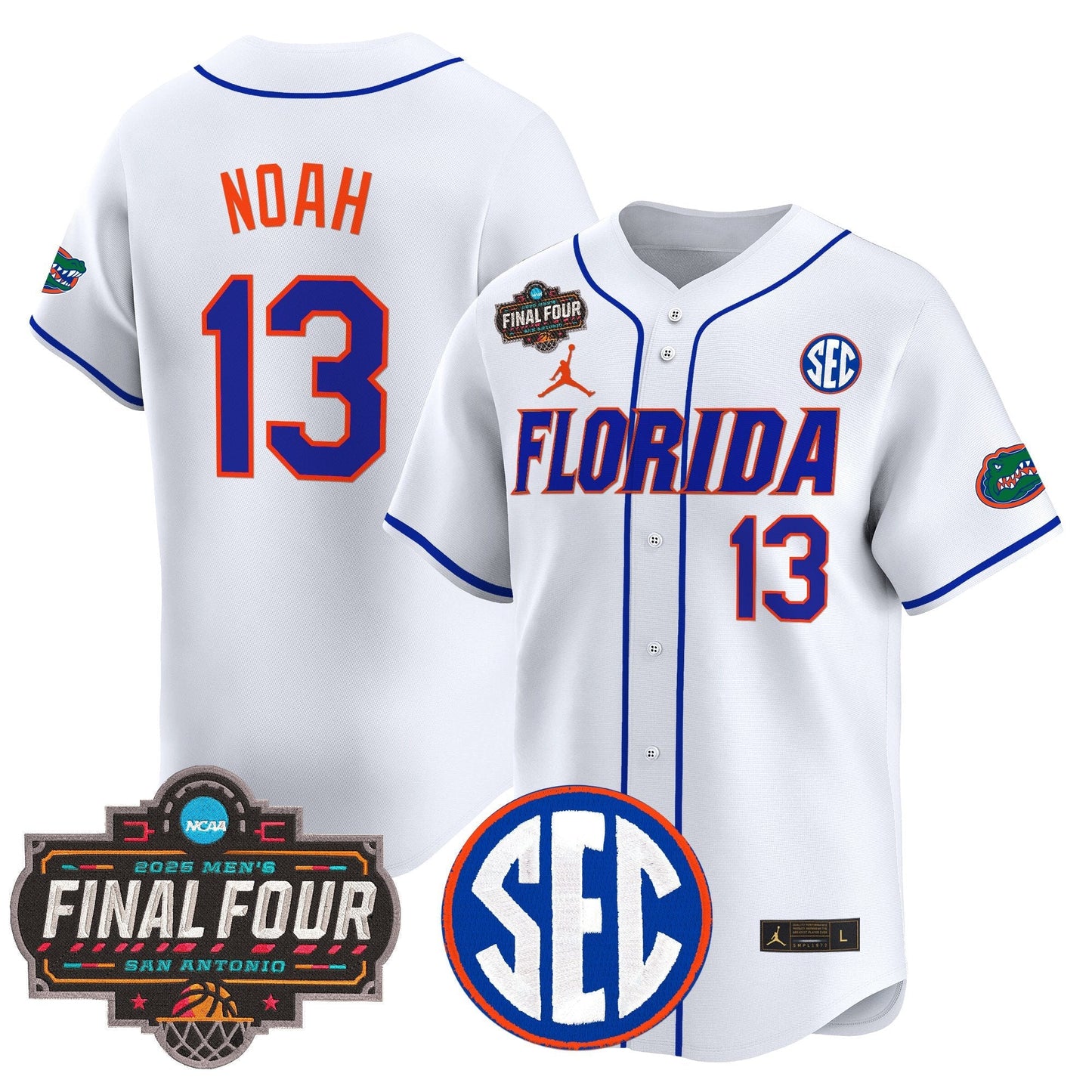 Men's Florida Gators 2025 Final Four Patch Vapor Baseball Jersey - All Stitched