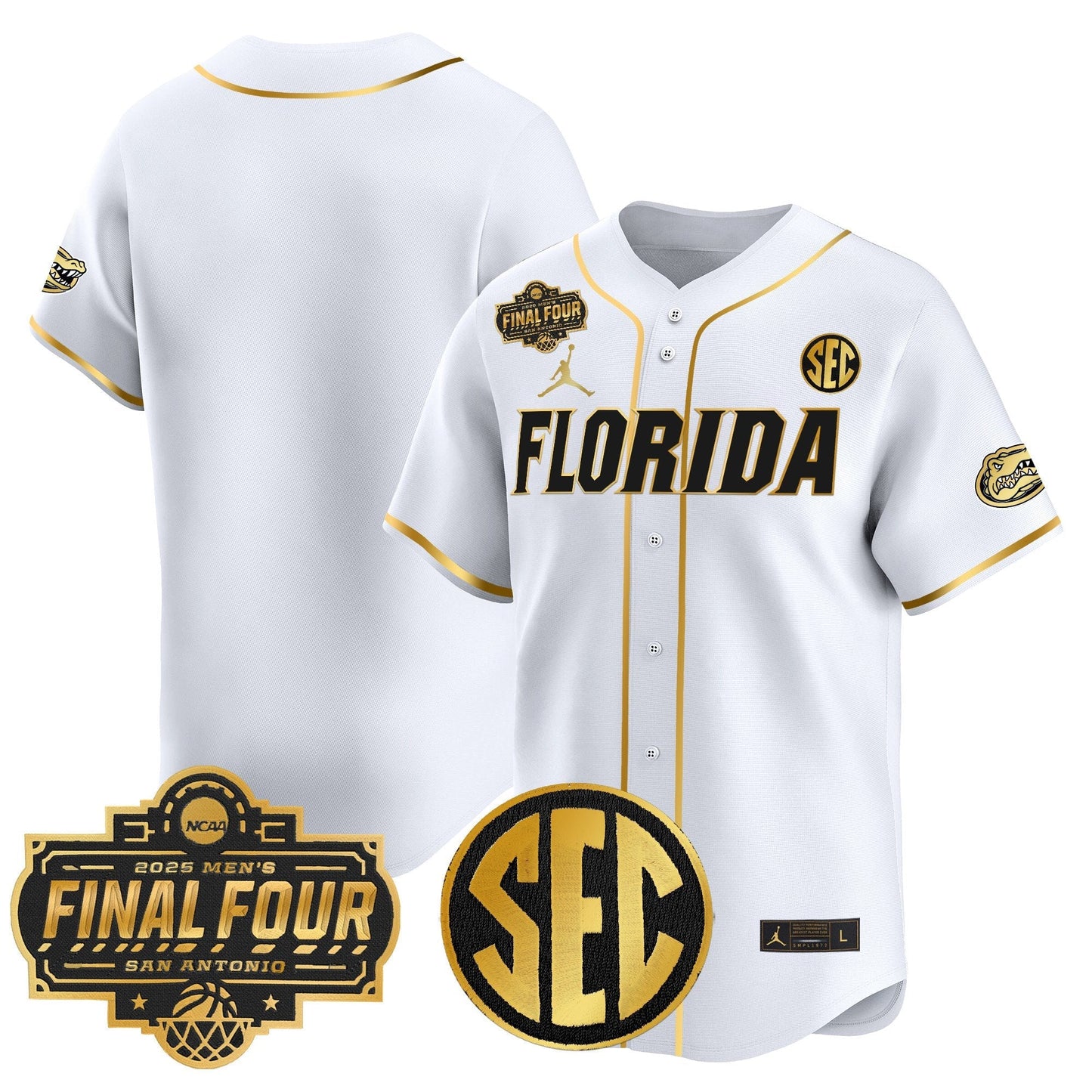 Men's Florida Gators 2025 Final Four Patch Vapor Baseball Jersey - All Stitched