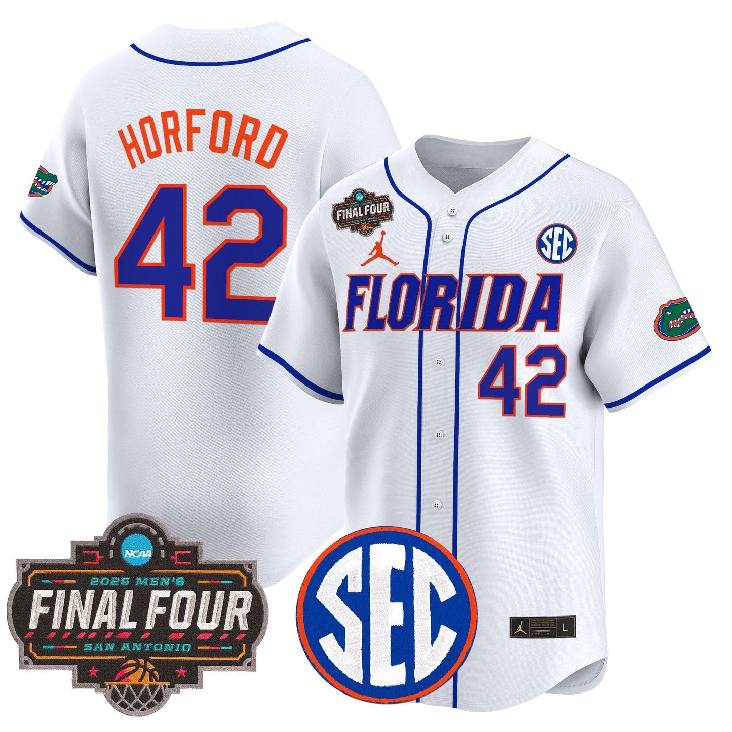 Men's Florida Gators 2025 Final Four Patch Vapor Baseball Jersey - All Stitched
