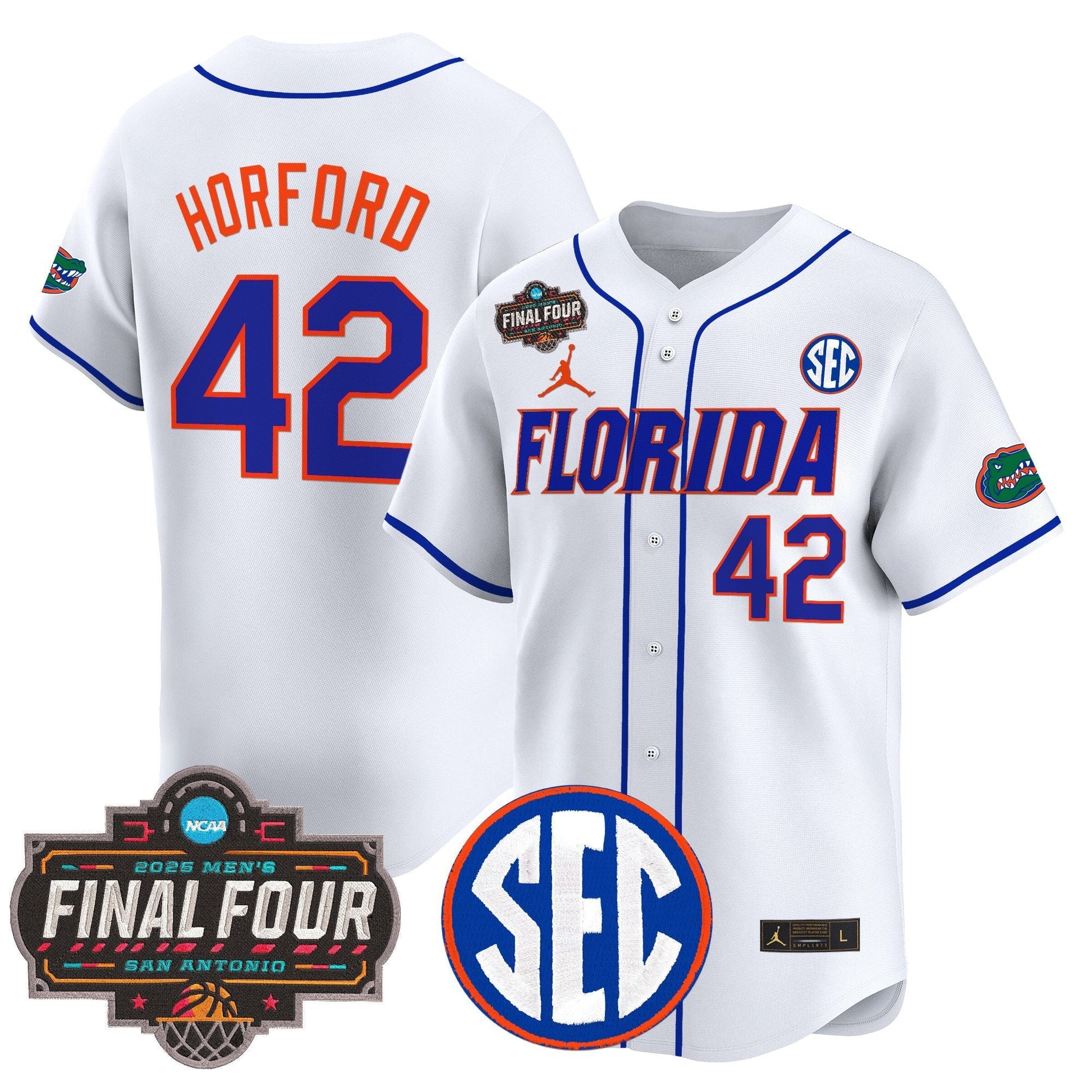 Men's Florida Gators 2025 Final Four Patch Vapor Baseball Jersey - All Stitched