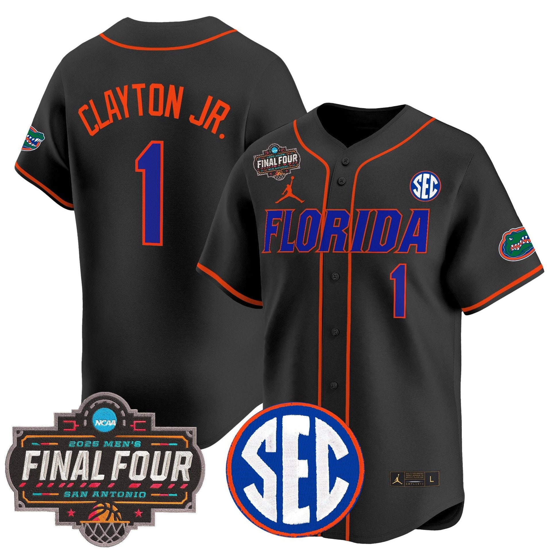 Men's Florida Gators 2025 Final Four Patch Vapor Baseball Jersey - All Stitched
