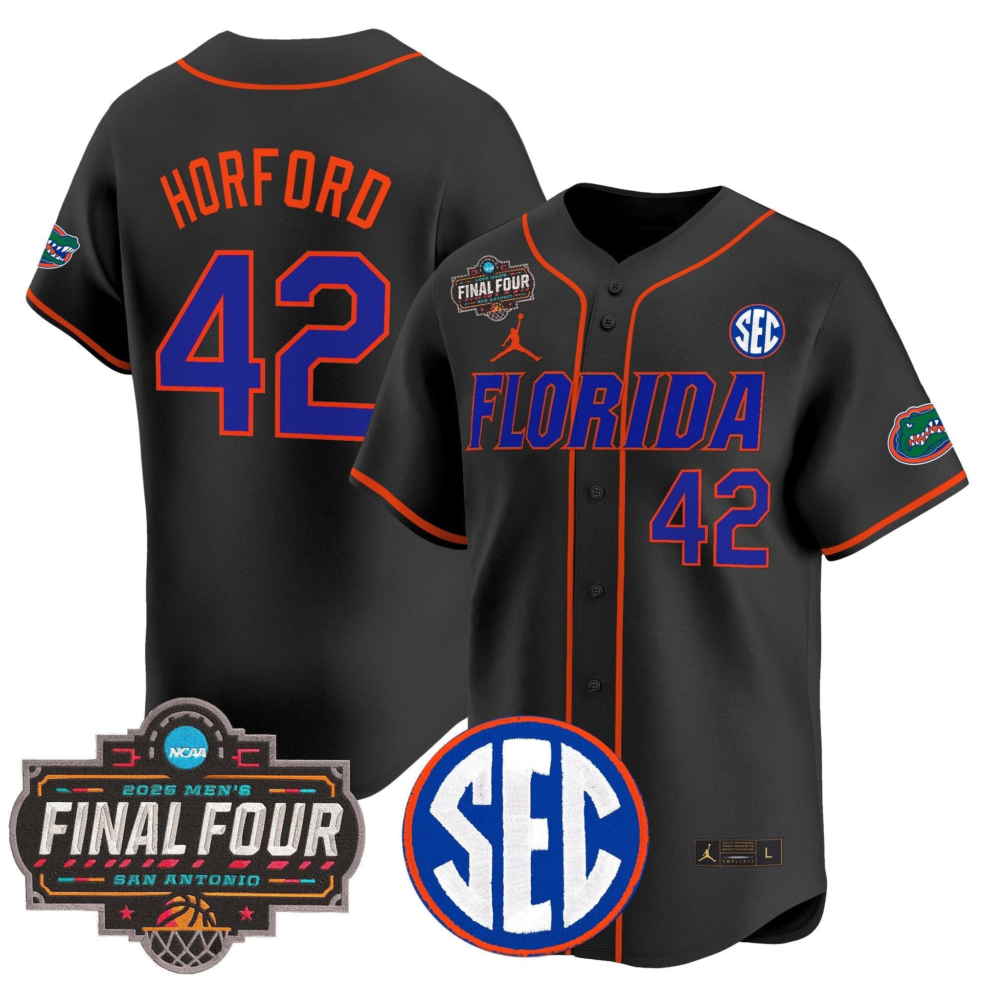 Men's Florida Gators 2025 Final Four Patch Vapor Baseball Jersey - All Stitched