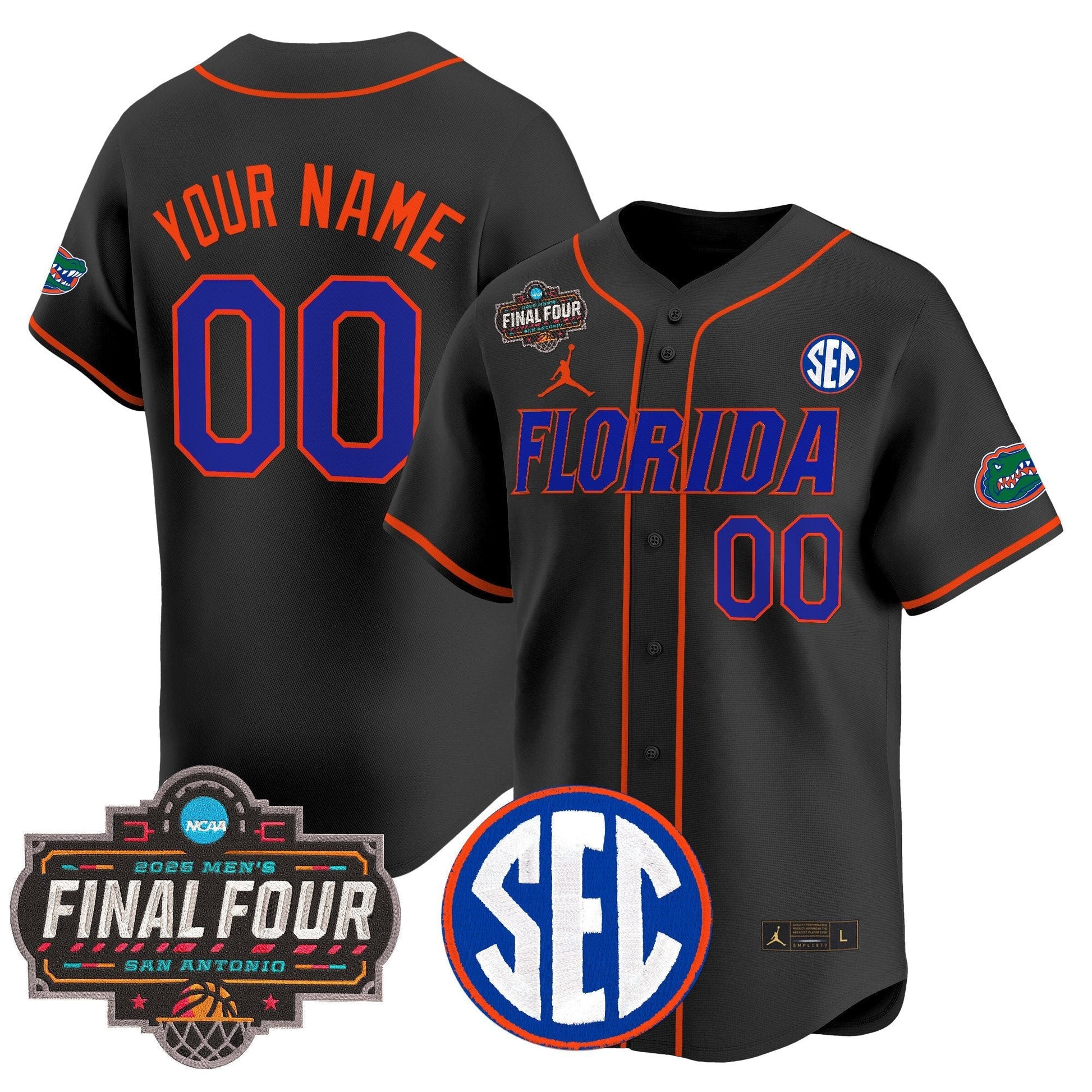 Florida Gators 2025 Final Four Patch Vapor Baseball Custom Jersey - All Stitched
