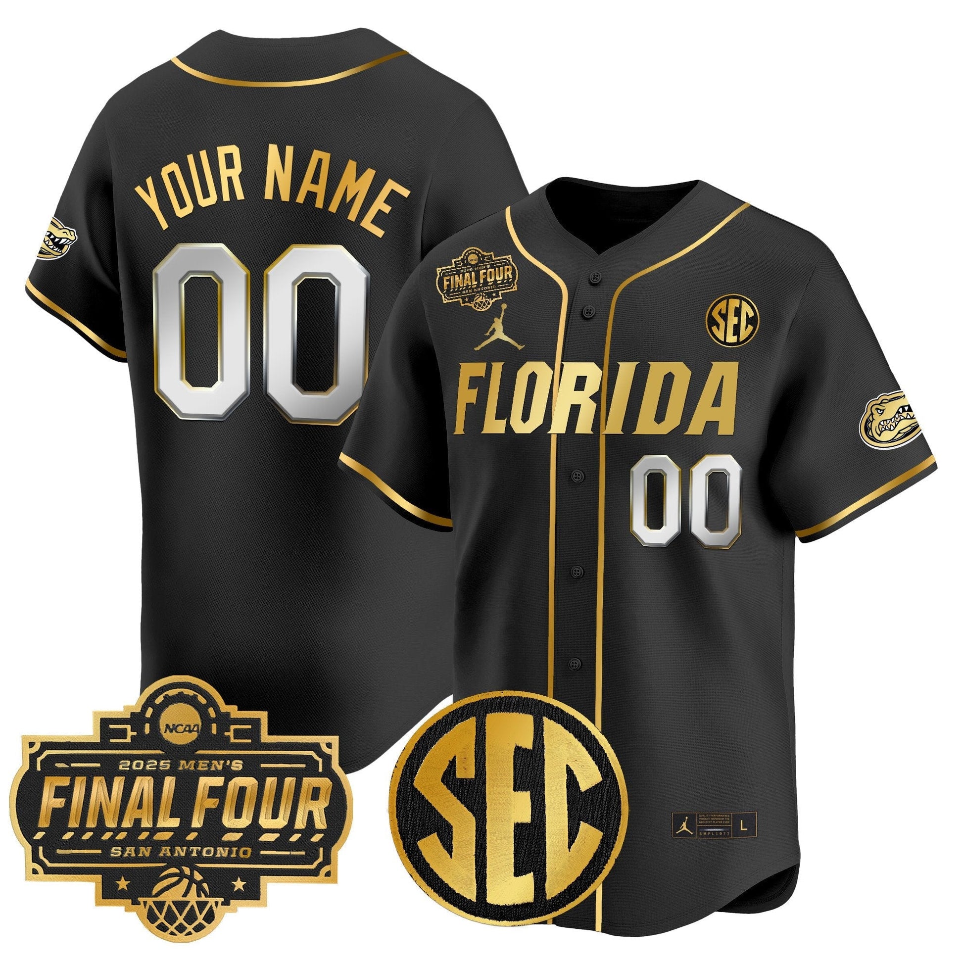 Florida Gators 2025 Final Four Patch Vapor Baseball Custom Jersey - All Stitched