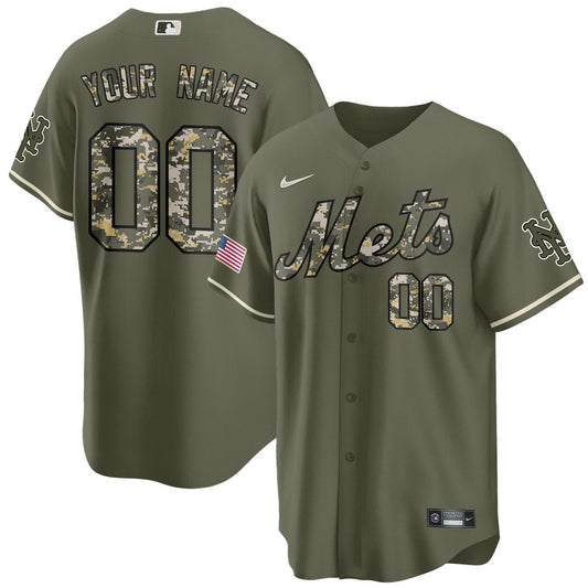 Custom New York Mets 2025 Sean Manaea Camo Jersey - All Stitched