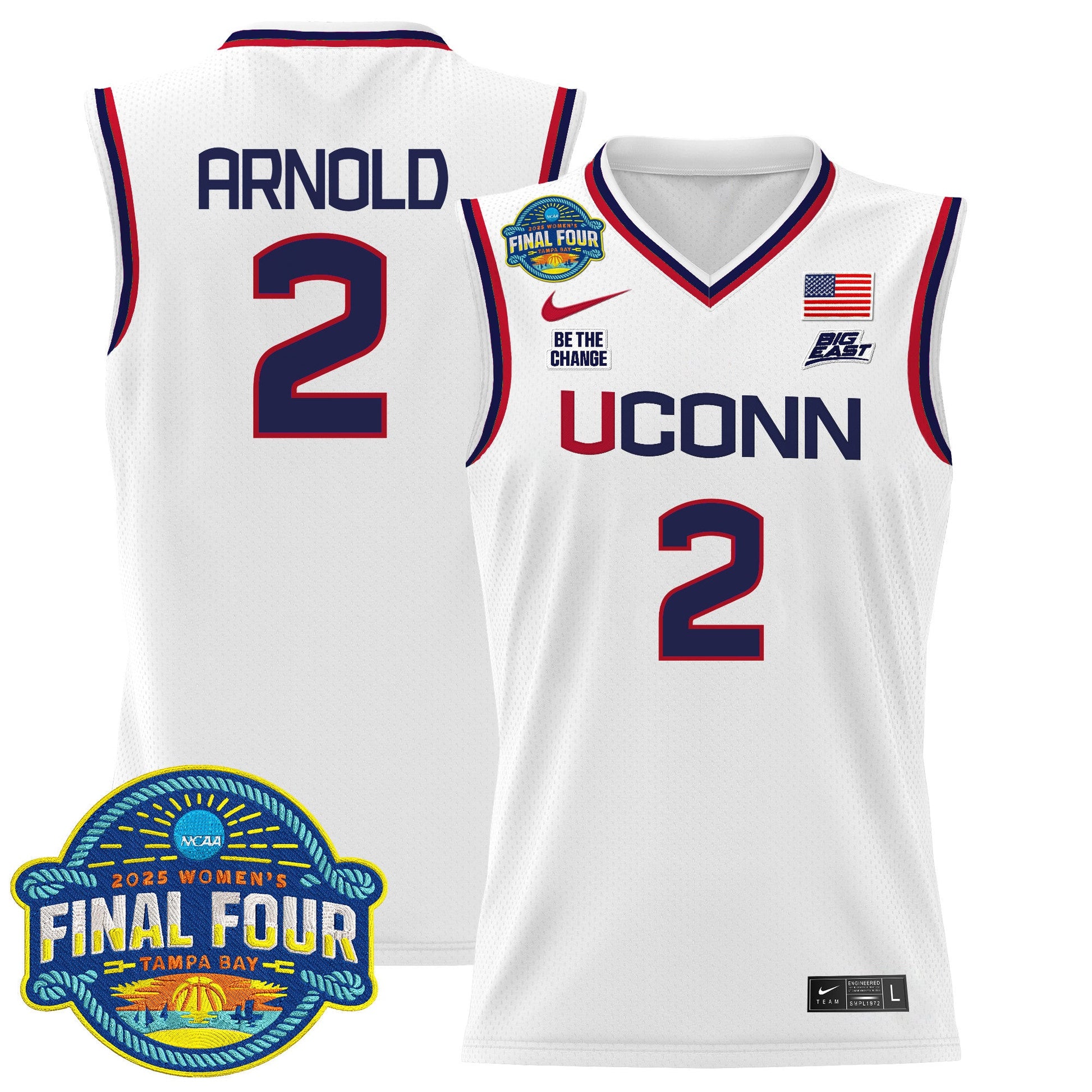 Men's Size - UConn Huskies 2025 Big Eat Women's Final Four Patch Lightweight Basketball Jersey - All Stitched