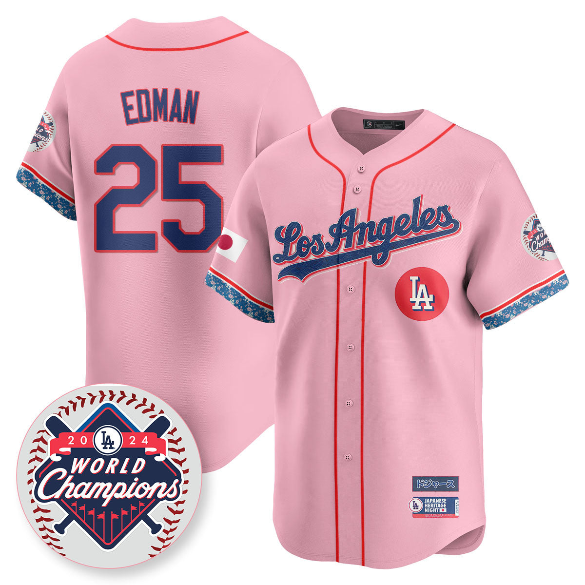 Men's Los Angeles Dodgers Japanese Heritage Night Jersey - All Stitched