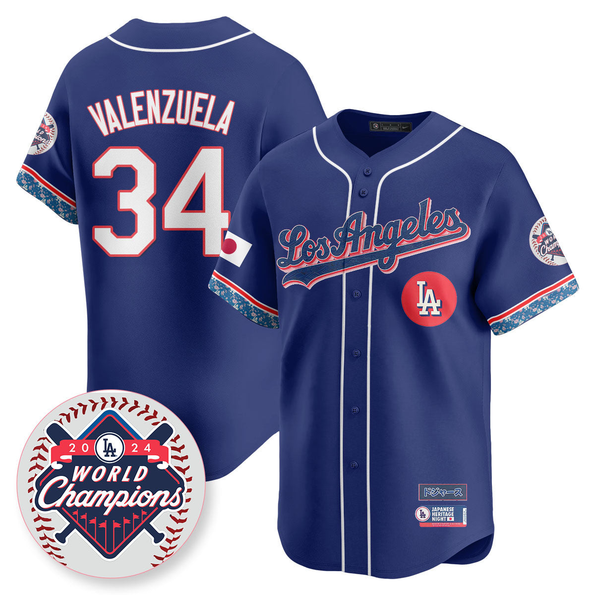 Men's Los Angeles Dodgers Japanese Heritage Night Jersey - All Stitched