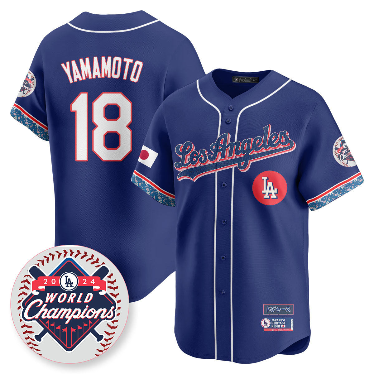 Men's Los Angeles Dodgers Japanese Heritage Night Jersey - All Stitched