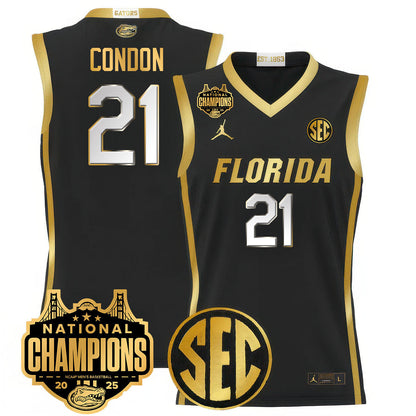 Men's Florida Gators 2025 National Champions Basketball Jersey - All Stitched