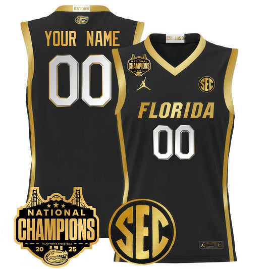 Custom Name/Gender Florida Gators 2025 National Champions Basketball Jersey - All Stitched