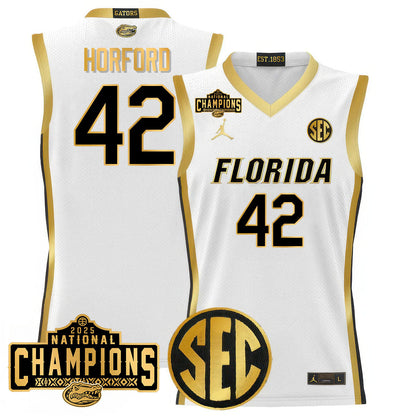 Men's Florida Gators 2025 National Champions Basketball Jersey N1 - All Stitched