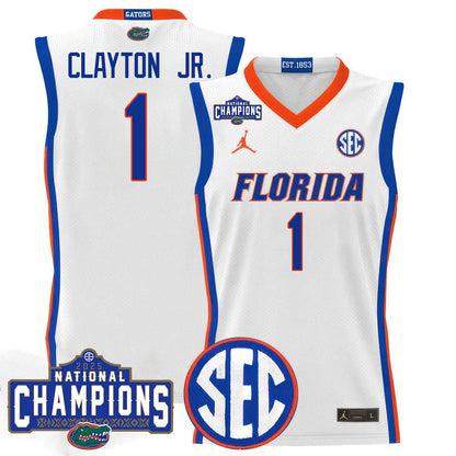 Men's Florida Gators 2025 National Champions Basketball Jersey N1 - All Stitched