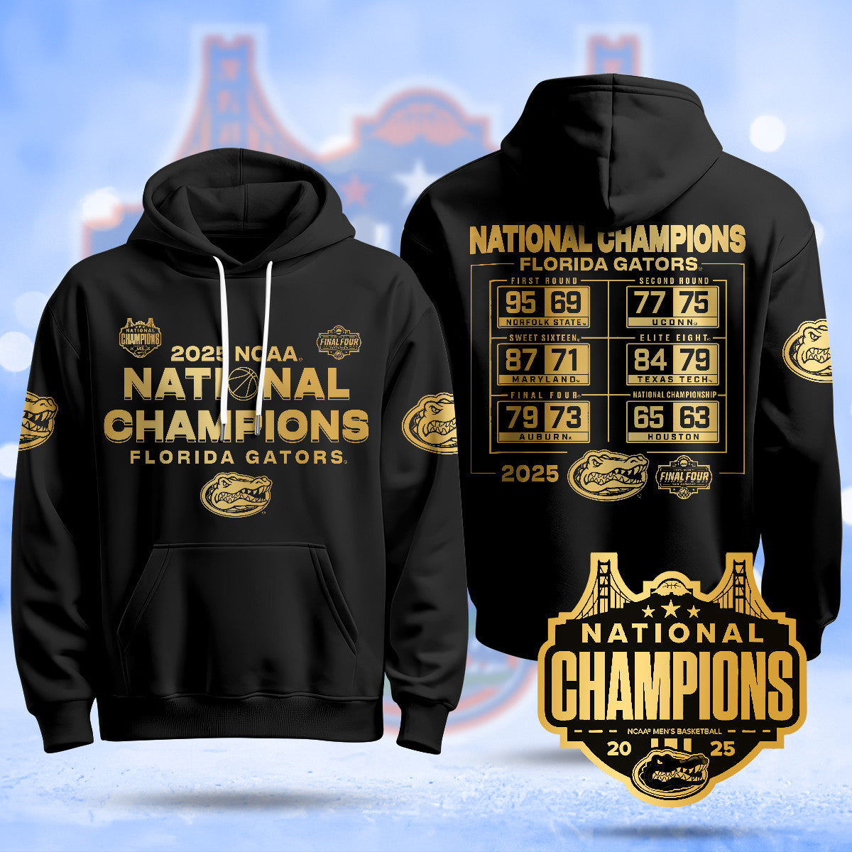 Florida Gators 2025 National Champions Basketball Hoodie - Printed