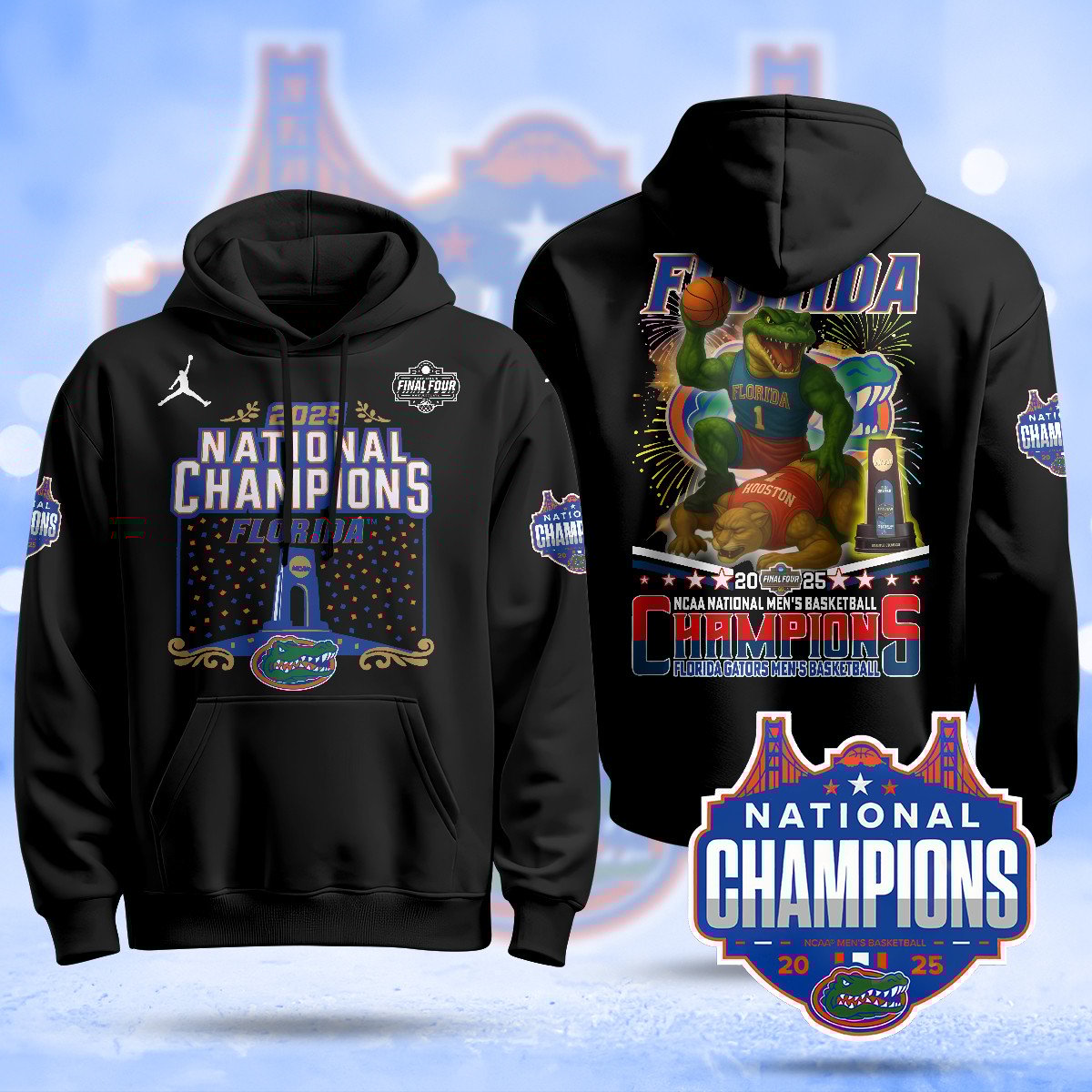 Florida Gators 2025 National Champions Basketball Hoodie N3 - Printed