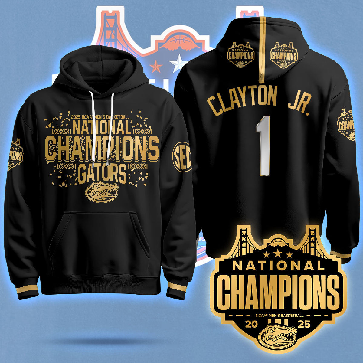 Florida Gators 2025 National Champions Basketball Hoodie N5 - Printed