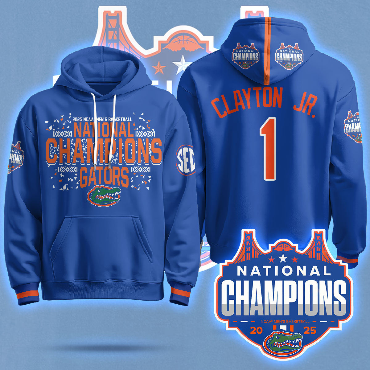 Florida Gators 2025 National Champions Basketball Hoodie N5 - Printed