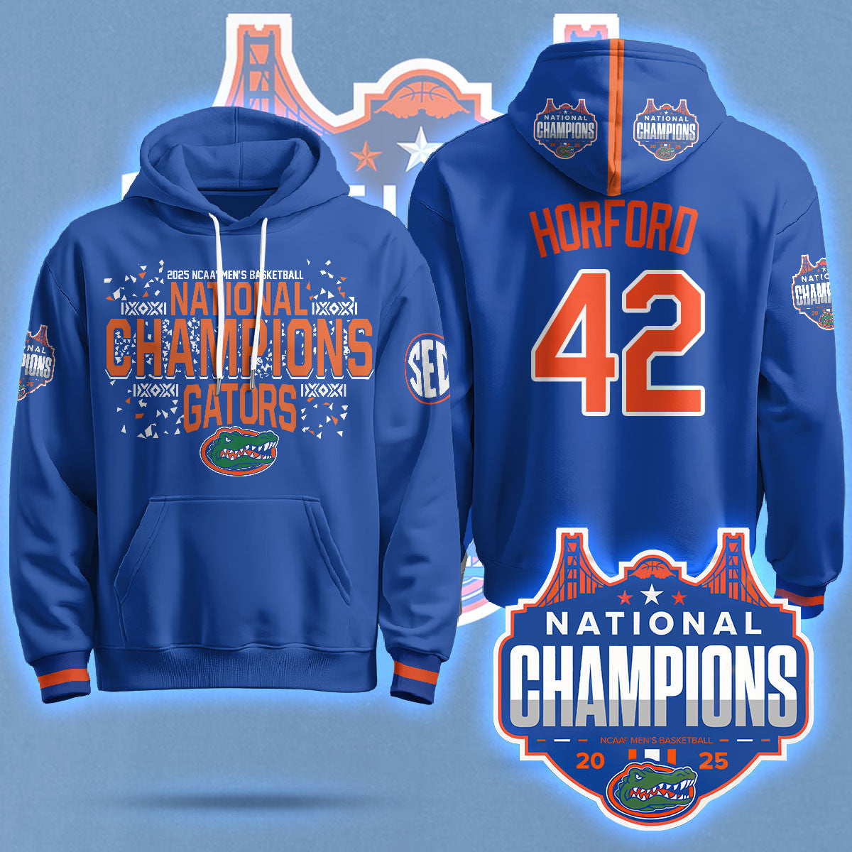 Florida Gators 2025 National Champions Basketball Hoodie N5 - Printed