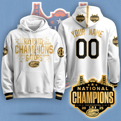 Custom Name/Gender Florida Gators 2025 National Champions Basketball Hoodie N5 - Printed