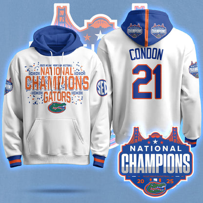 Florida Gators 2025 National Champions Basketball Hoodie N5 - Printed